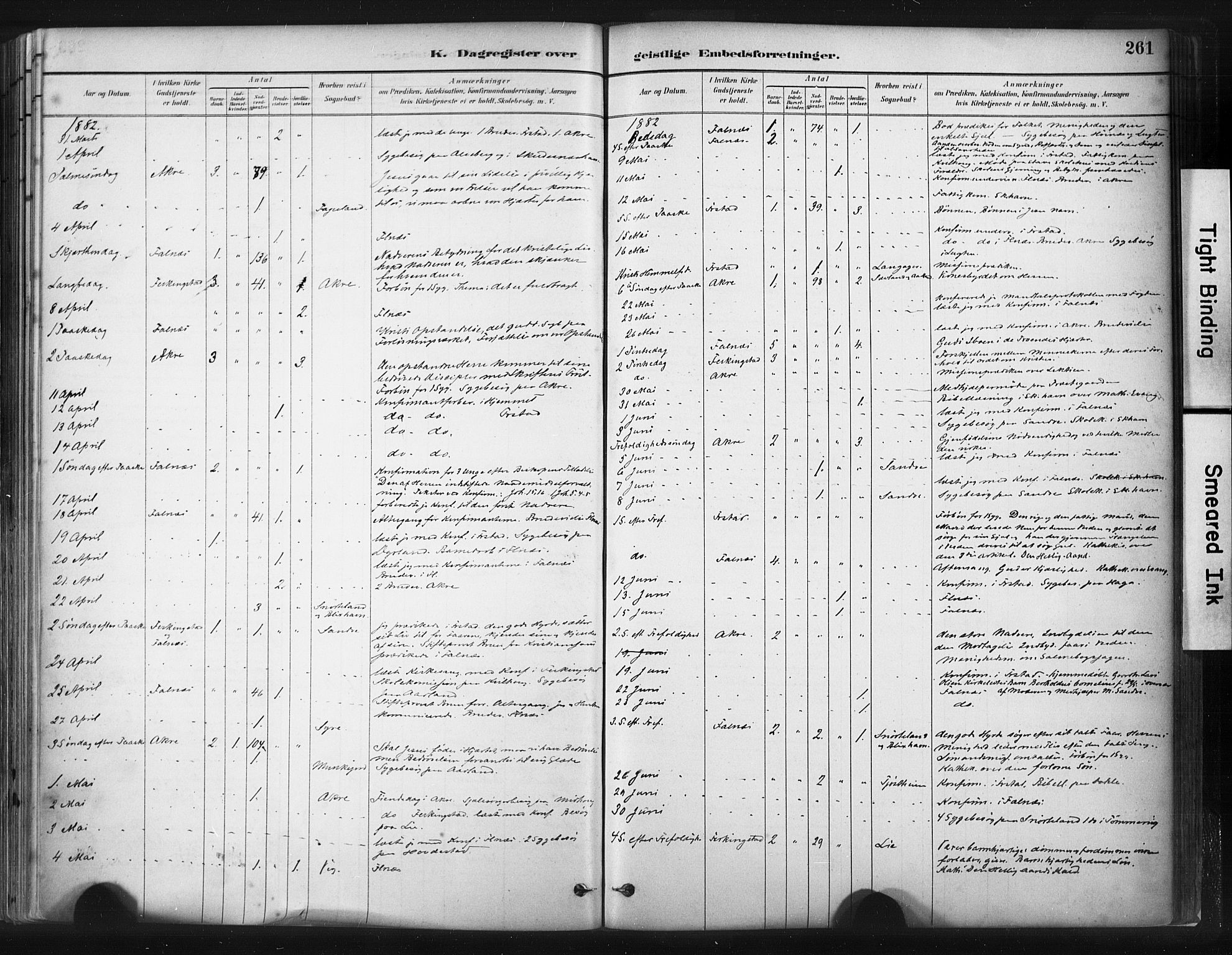 Skudenes sokneprestkontor, AV/SAST-A -101849/H/Ha/Haa/L0009: Parish register (official) no. A 6, 1882-1912, p. 261