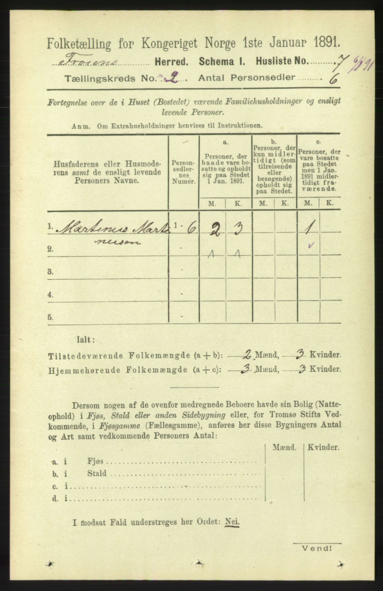 RA, 1891 census for 1619 Frøya, 1891, p. 896