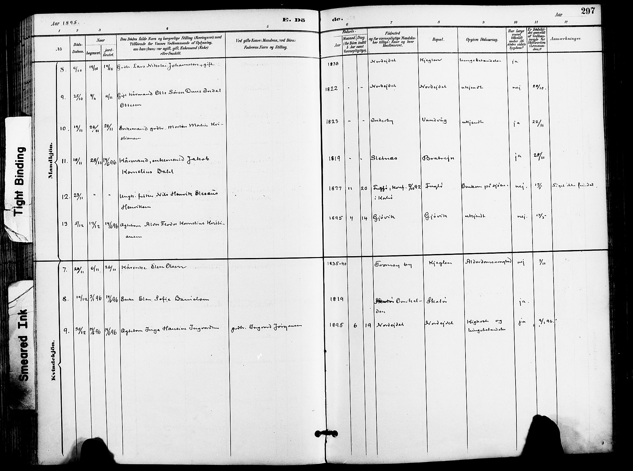 Karlsøy sokneprestembete, AV/SATØ-S-1299/H/Ha/Haa/L0007kirke: Parish register (official) no. 7, 1891-1902, p. 297