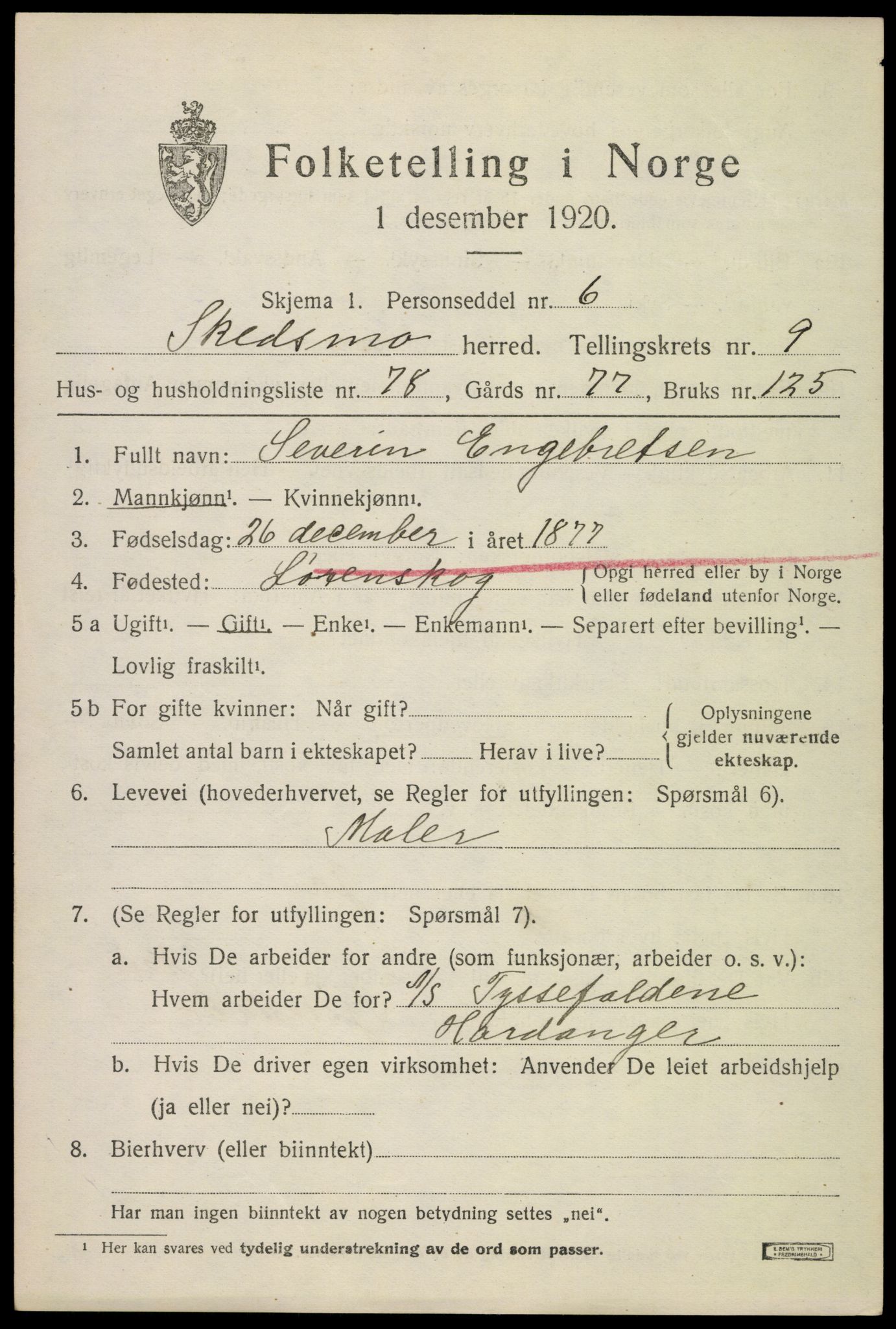SAO, 1920 census for Skedsmo, 1920, p. 11633