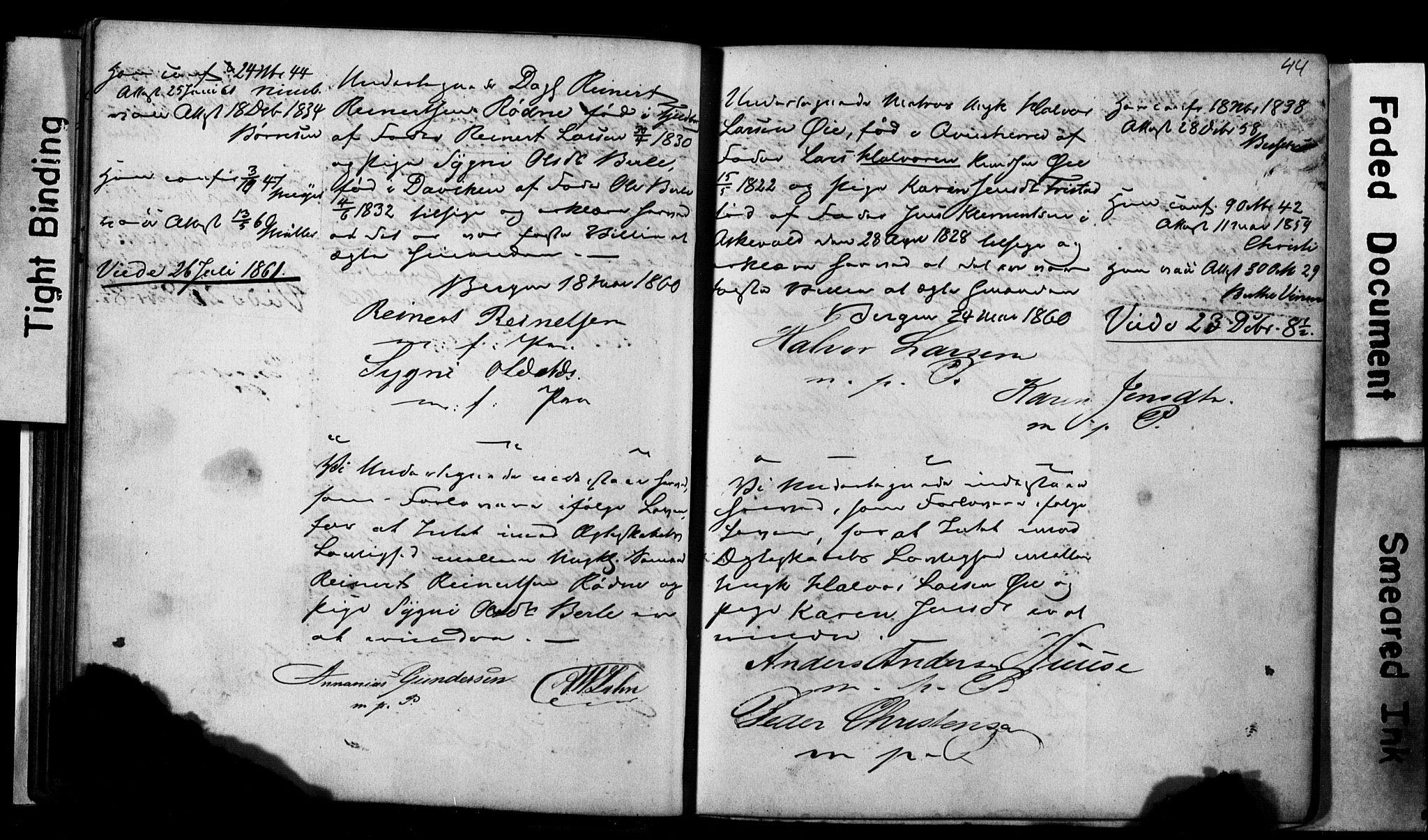 Korskirken sokneprestembete, AV/SAB-A-76101: Best man's statements no. II.5.2, 1859-1865, p. 44