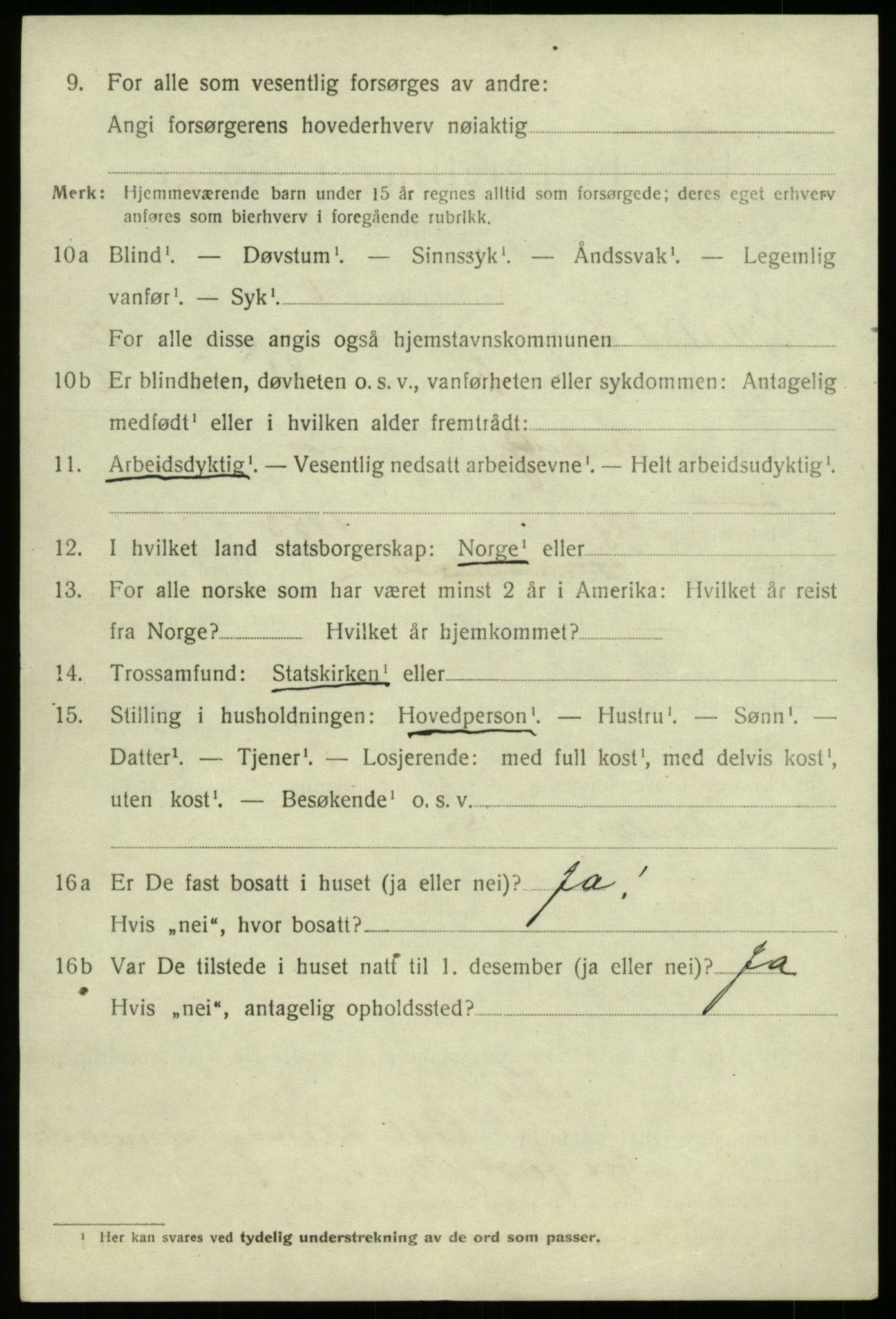 SAB, 1920 census for Hyllestad, 1920, p. 4479