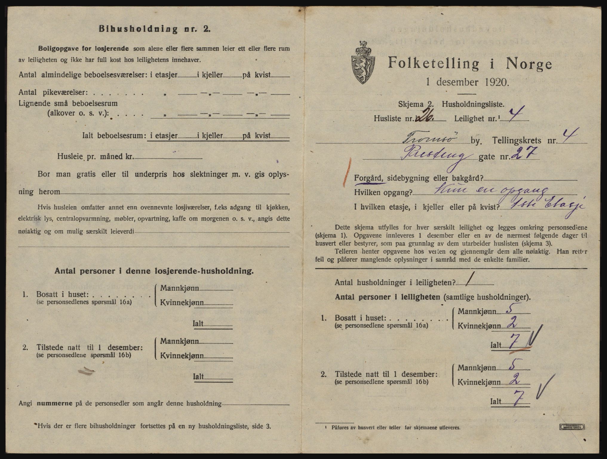 SATØ, 1920 census for Tromsø, 1920, p. 3523