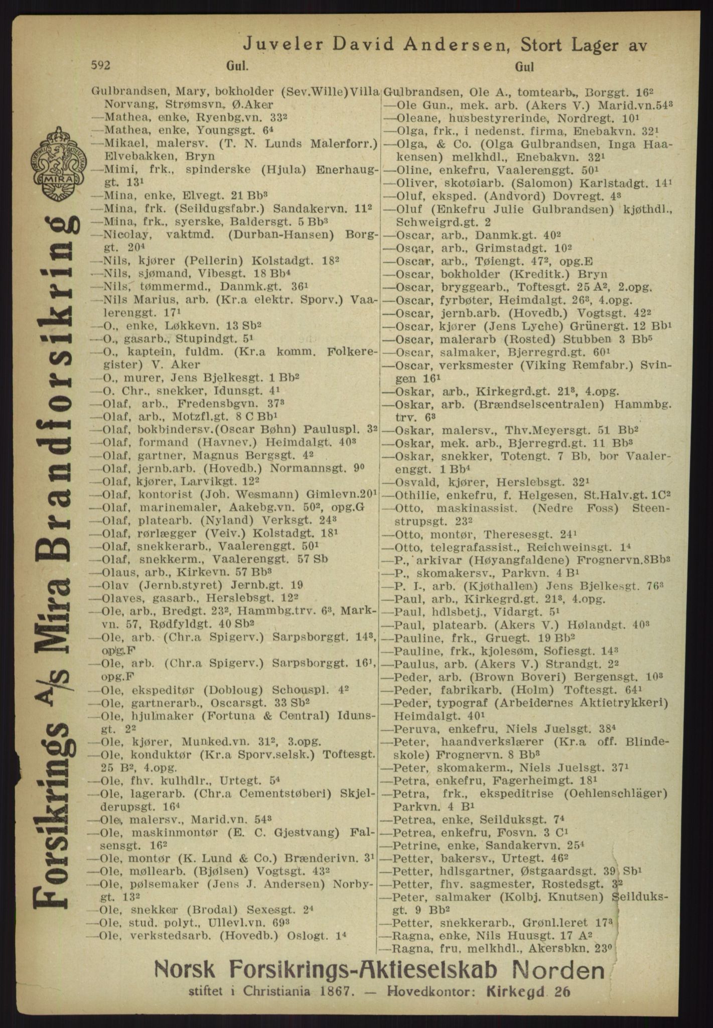 Kristiania/Oslo adressebok, PUBL/-, 1918, p. 617
