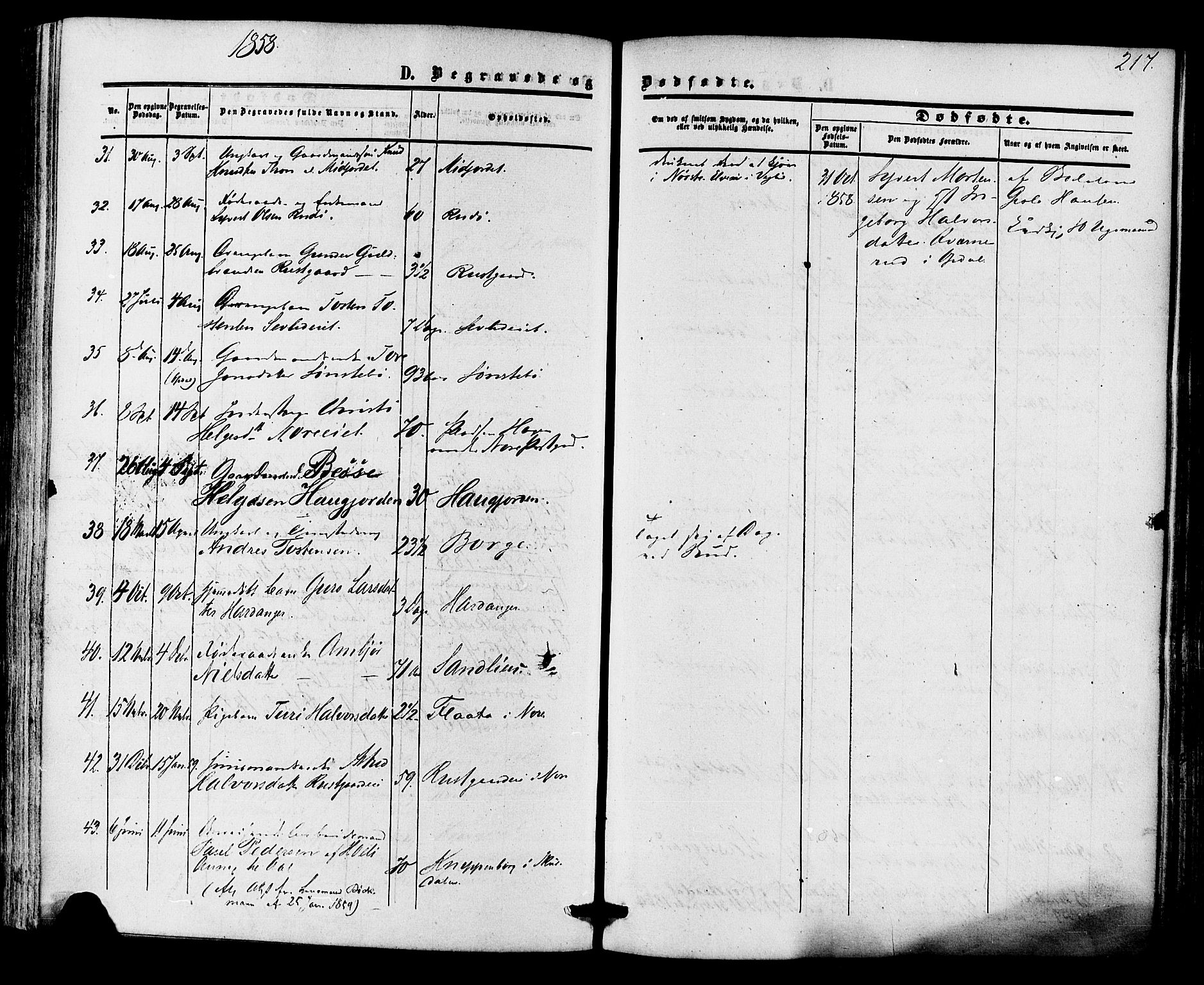 Nore kirkebøker, SAKO/A-238/F/Fa/L0003: Parish register (official) no. I 3, 1858-1866, p. 217