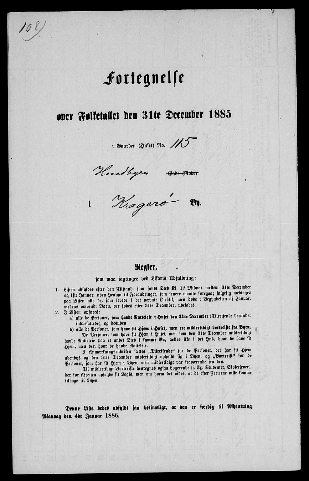 SAKO, 1885 census for 0801 Kragerø, 1885, p. 1250