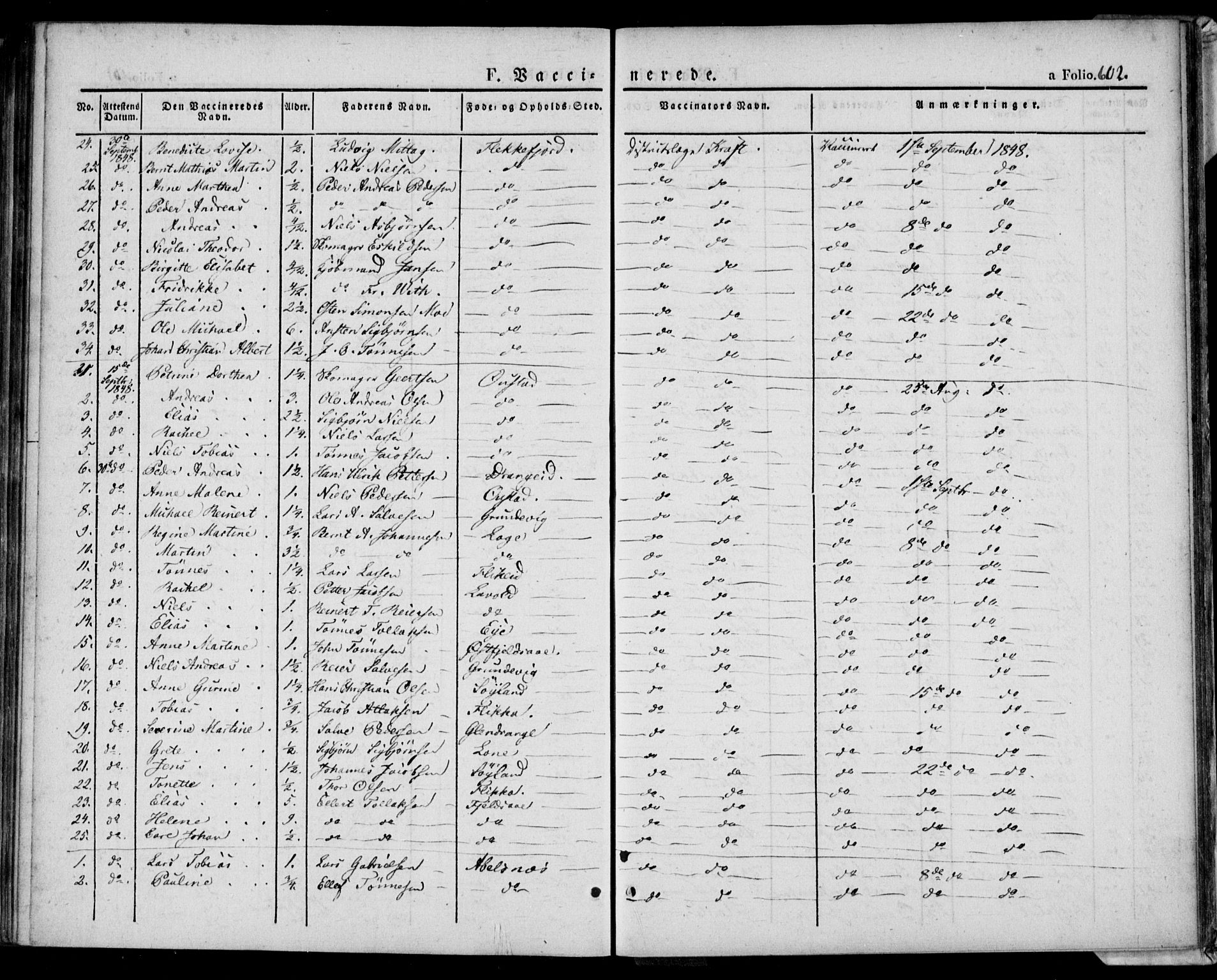 Flekkefjord sokneprestkontor, AV/SAK-1111-0012/F/Fa/Fac/L0004: Parish register (official) no. A 4, 1841-1849, p. 602