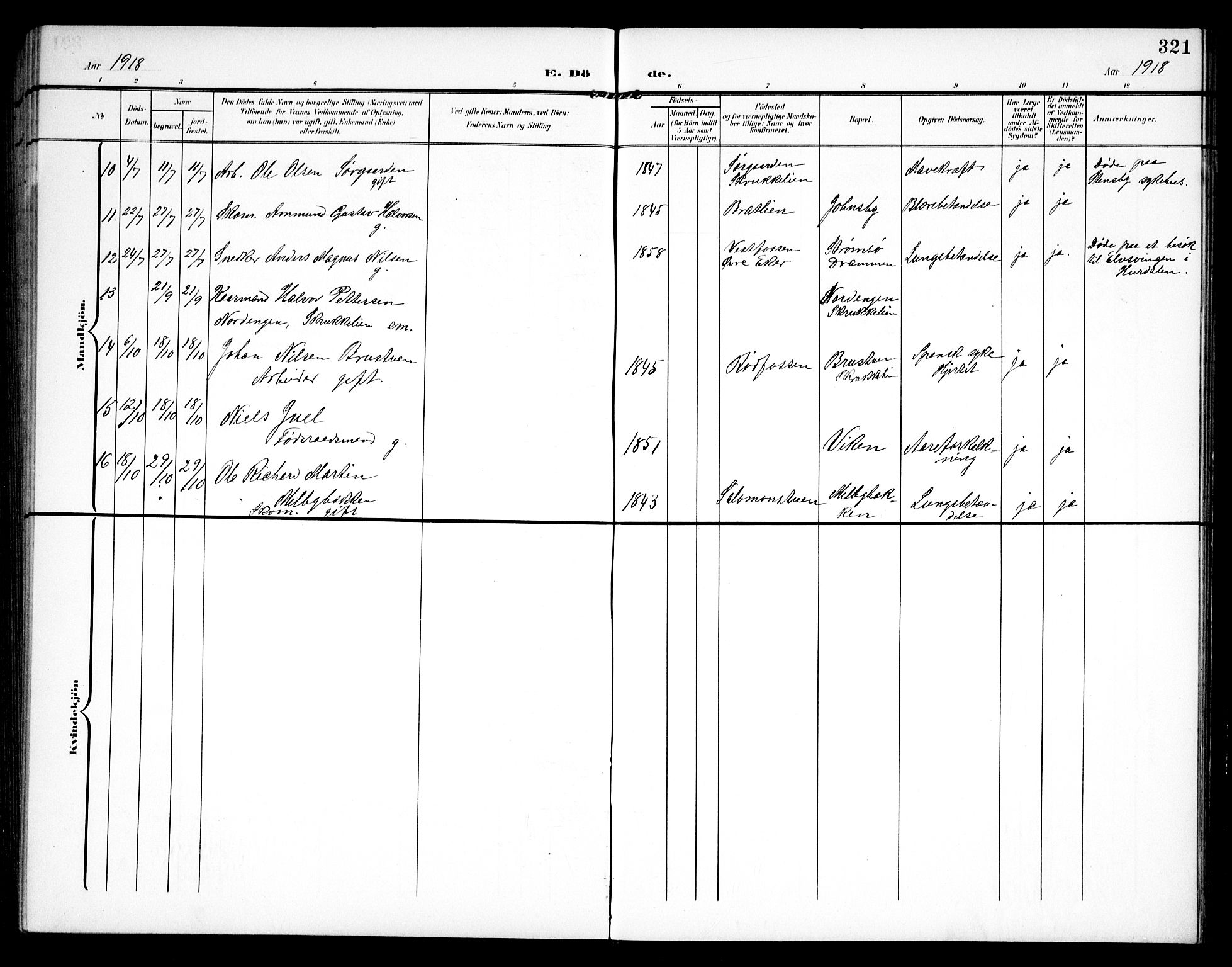 Hurdal prestekontor Kirkebøker, SAO/A-10889/G/Ga/L0001: Parish register (copy) no. I 1, 1902-1934, p. 321