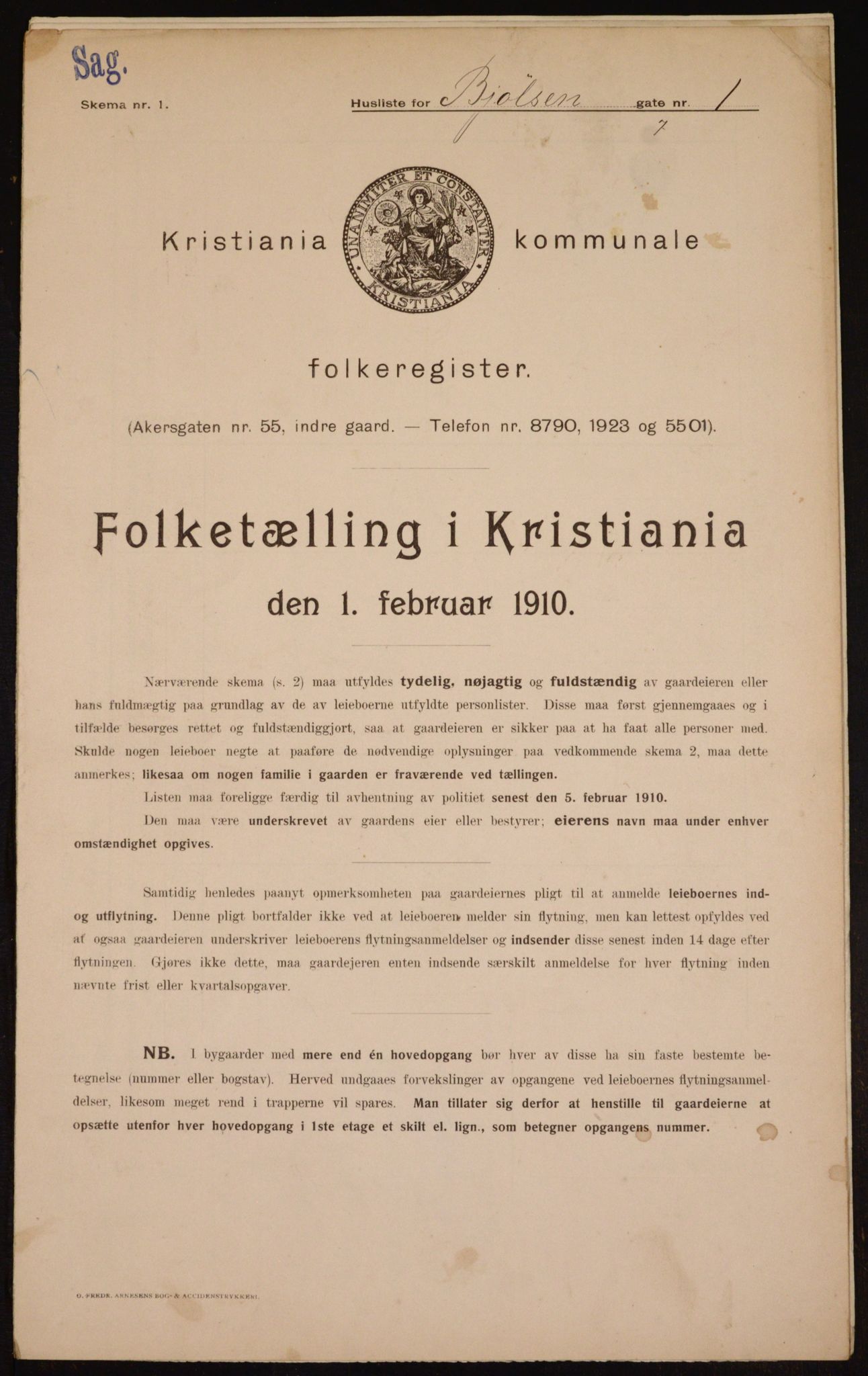 OBA, Municipal Census 1910 for Kristiania, 1910, p. 6221