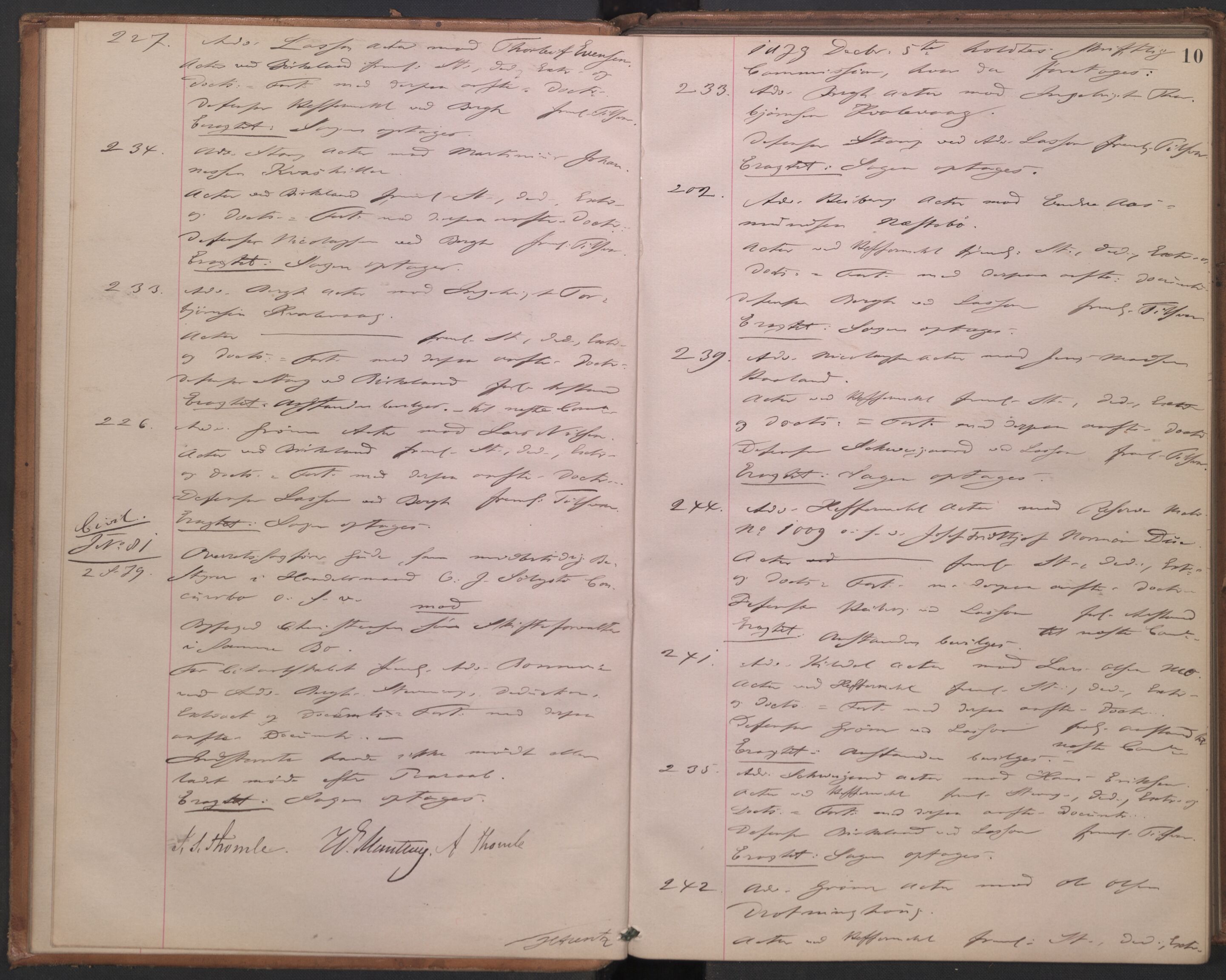 Høyesterett, AV/RA-S-1002/E/Ef/L0014: Protokoll over saker som gikk til skriftlig behandling, 1879-1884, p. 9b-10a