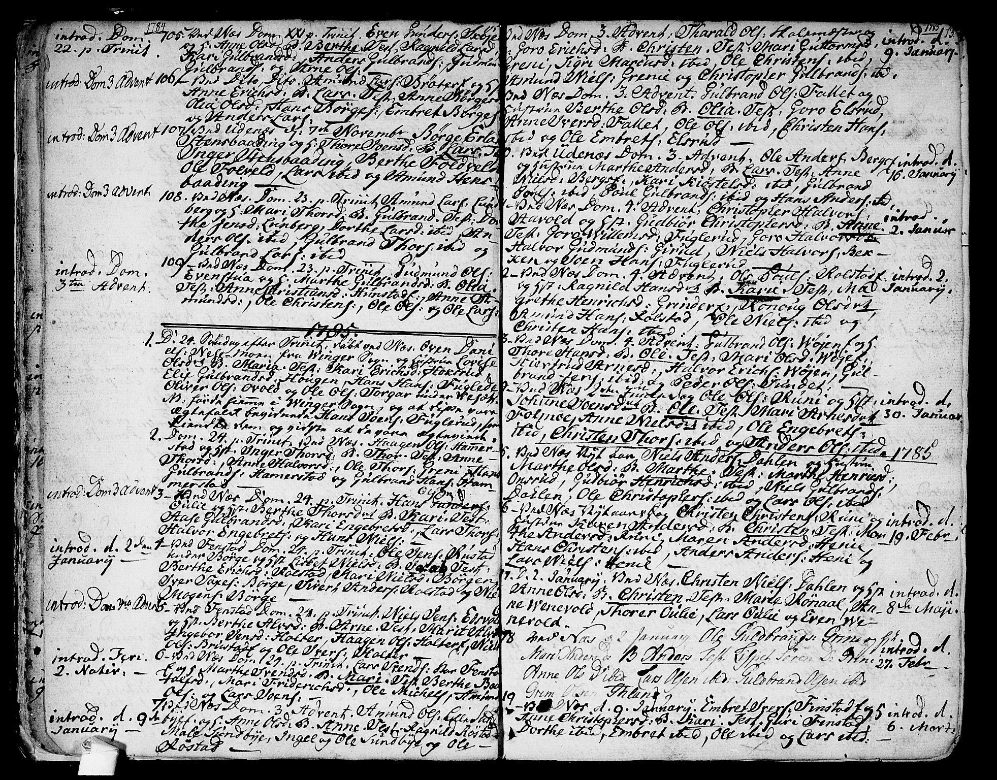 Nes prestekontor Kirkebøker, SAO/A-10410/F/Fa/L0004: Parish register (official) no. I 4, 1781-1816, p. 13