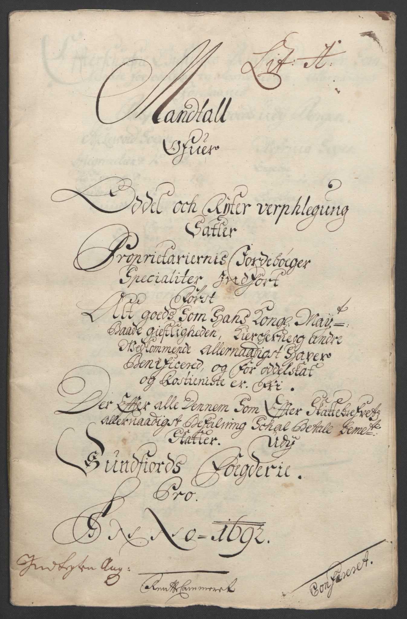 Rentekammeret inntil 1814, Reviderte regnskaper, Fogderegnskap, RA/EA-4092/R53/L3420: Fogderegnskap Sunn- og Nordfjord, 1691-1692, p. 178