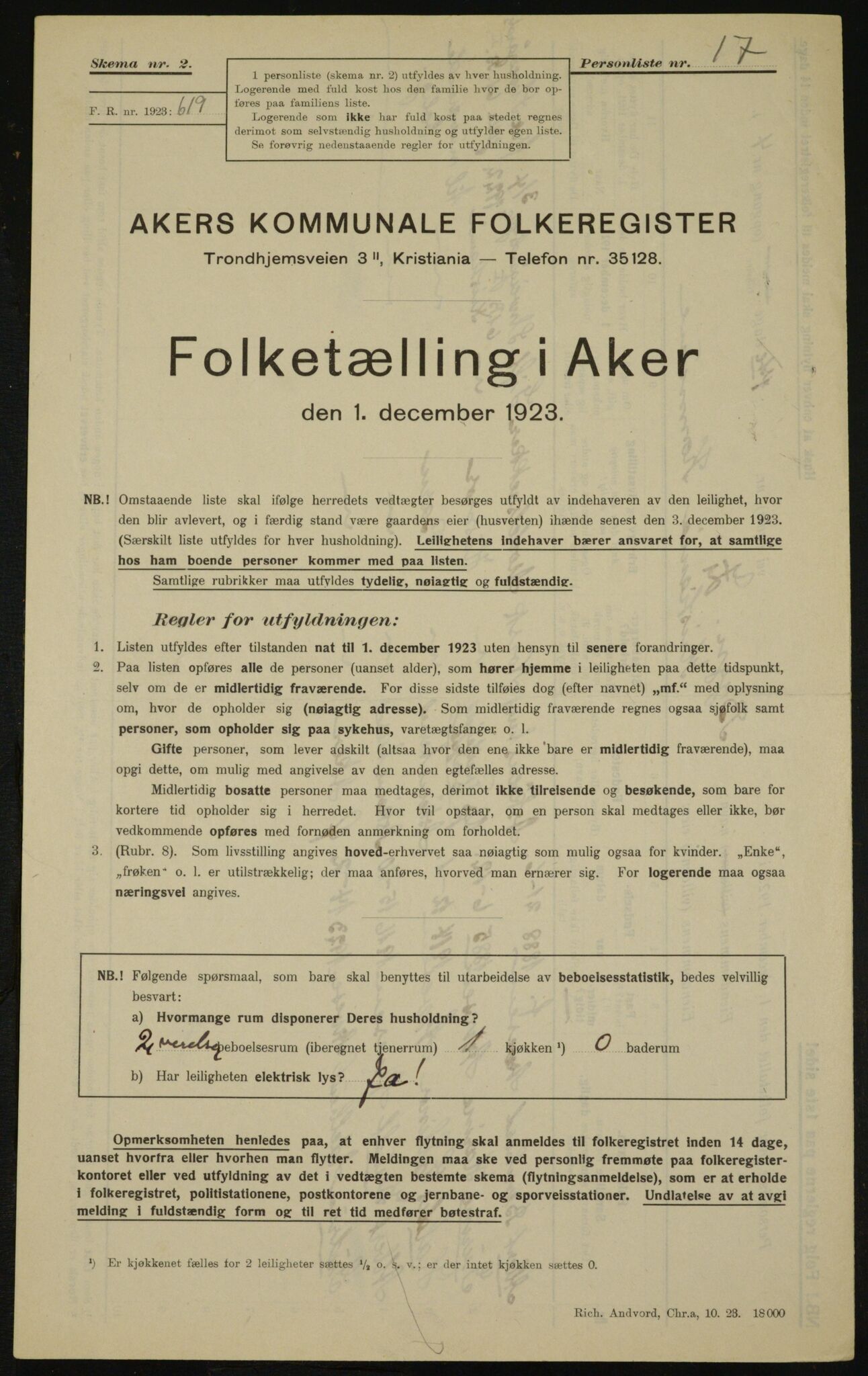 , Municipal Census 1923 for Aker, 1923, p. 27270