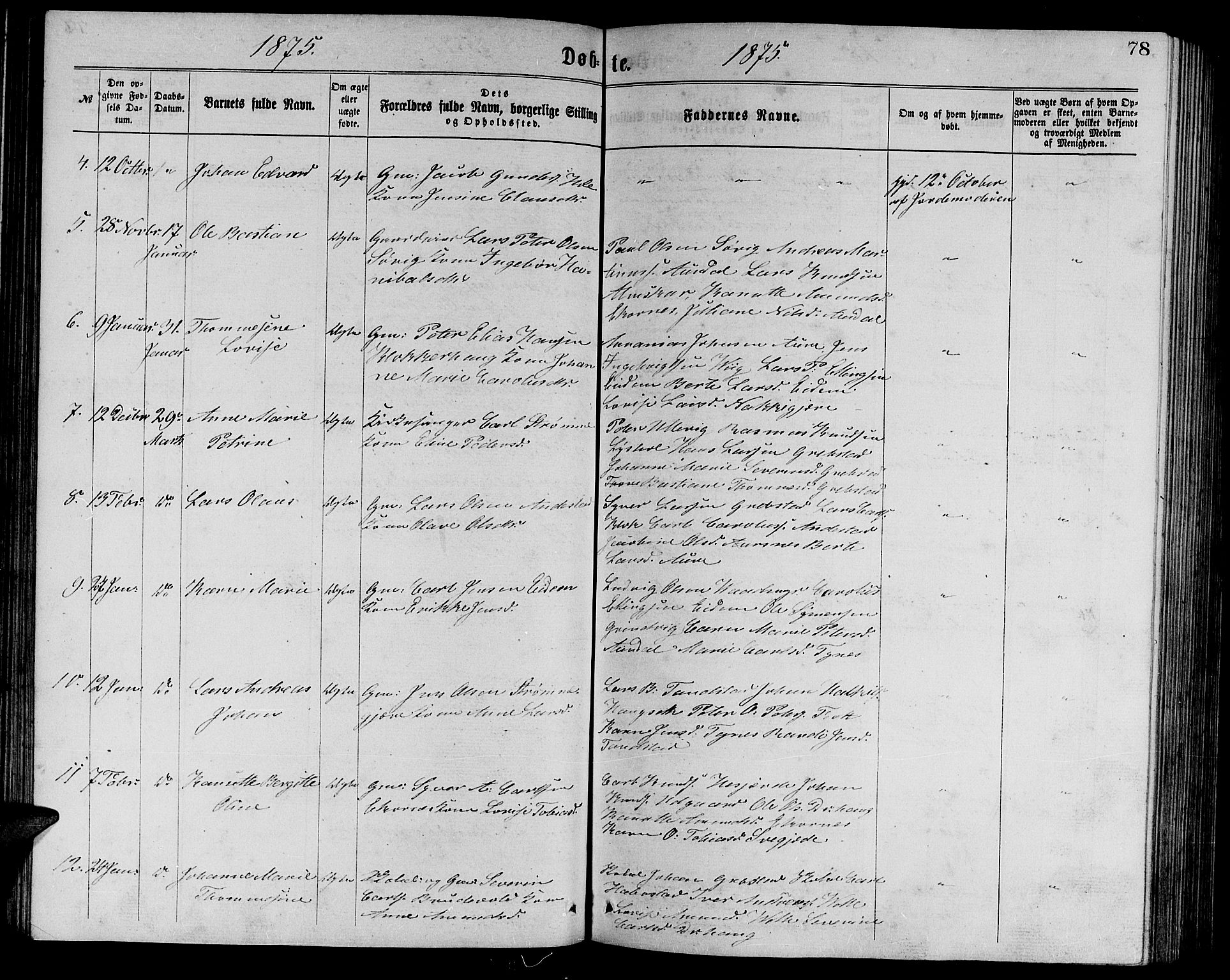 Ministerialprotokoller, klokkerbøker og fødselsregistre - Møre og Romsdal, AV/SAT-A-1454/523/L0338: Parish register (copy) no. 523C01, 1865-1877, p. 78