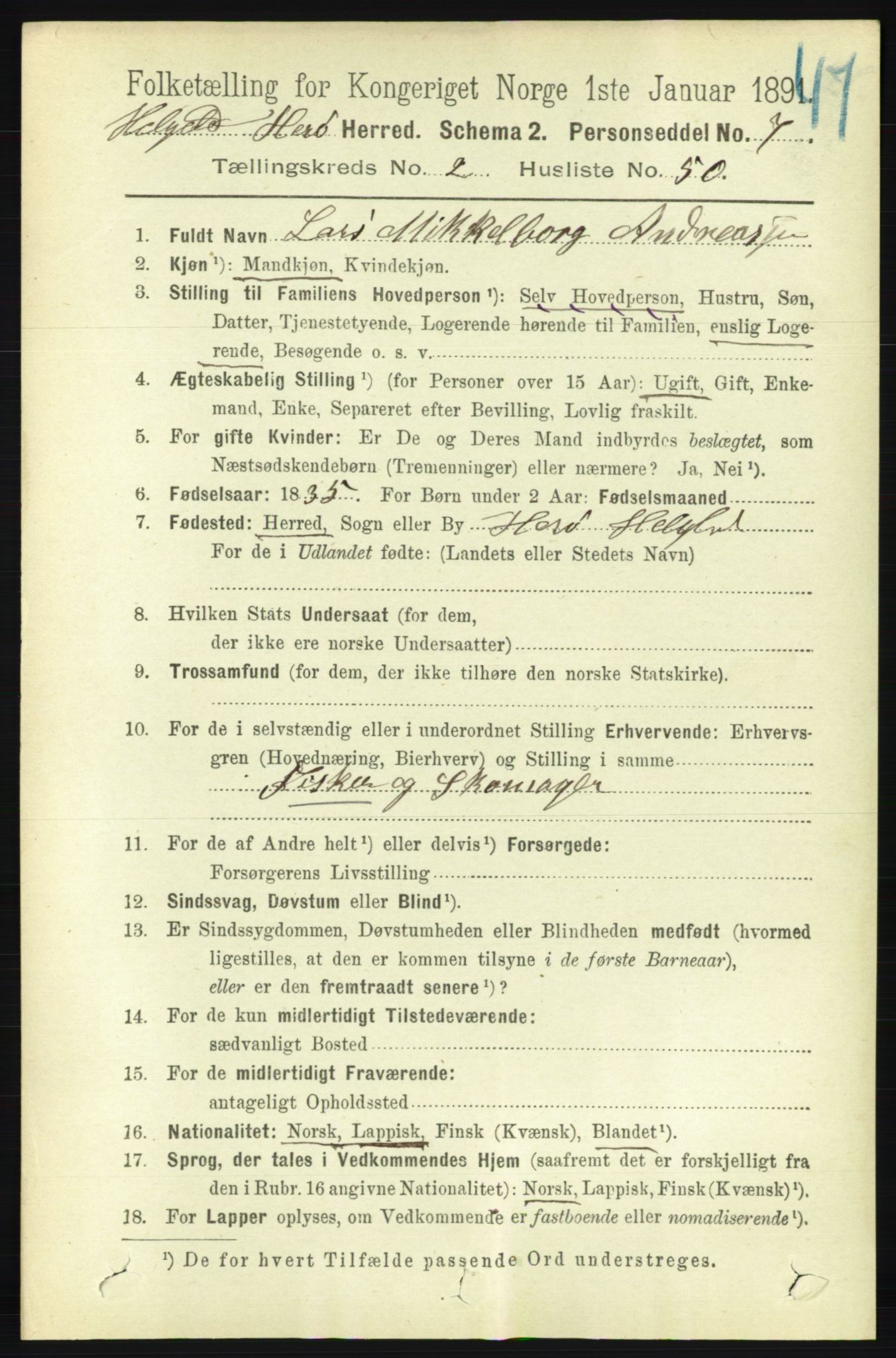 RA, 1891 census for 1818 Herøy, 1891, p. 577