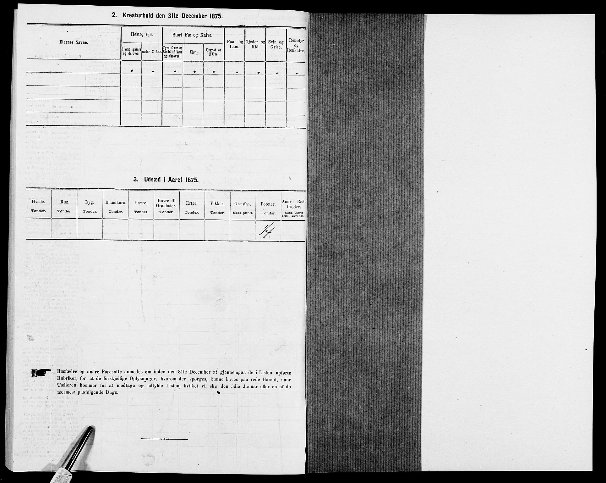 SAK, 1875 census for 0923L Fjære/Fjære, 1875, p. 852