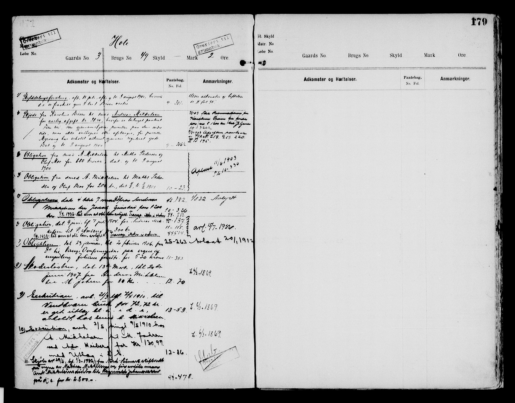 Nord-Hedmark sorenskriveri, SAH/TING-012/H/Ha/Had/Hade/L0002: Mortgage register no. 4.2, 1893-1940, p. 179