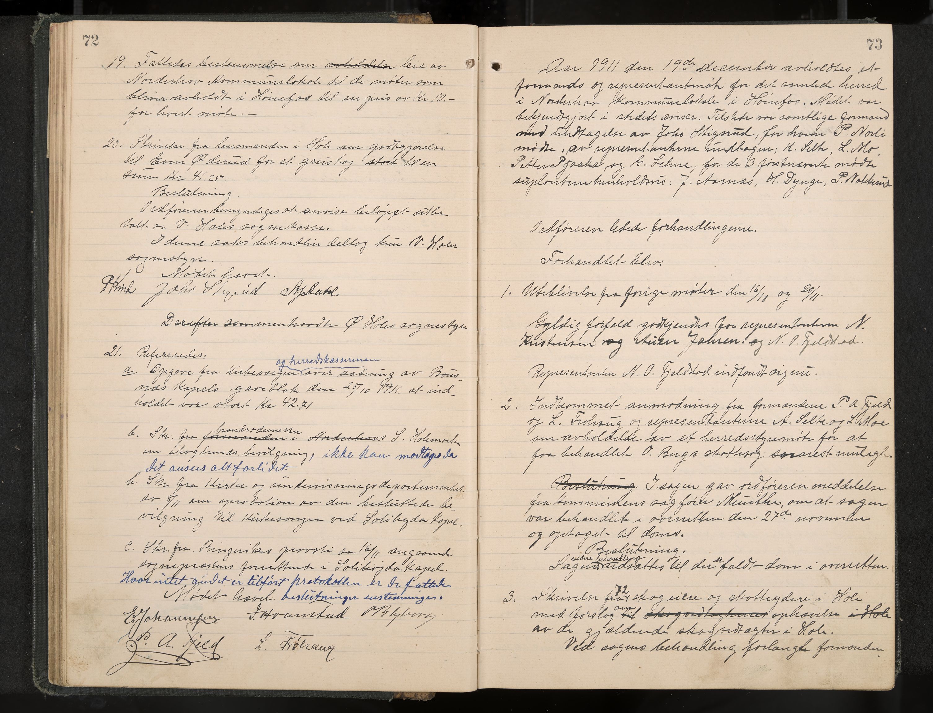 Hole formannskap og sentraladministrasjon, IKAK/0612021-1/A/Aa/L0005: Møtebok, 1911-1916, p. 72-73