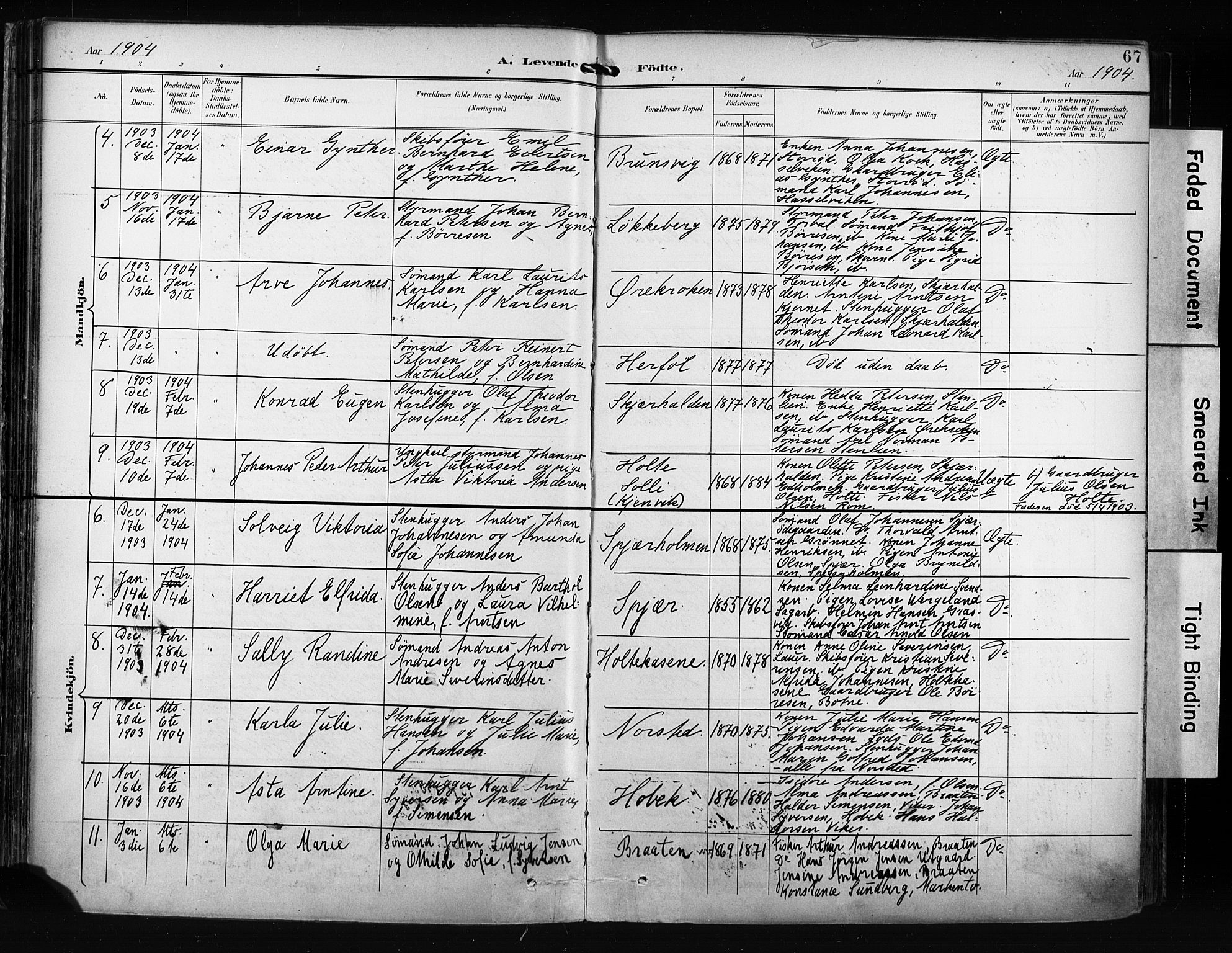 Hvaler prestekontor Kirkebøker, AV/SAO-A-2001/F/Fa/L0009: Parish register (official) no. I 9, 1895-1906, p. 67
