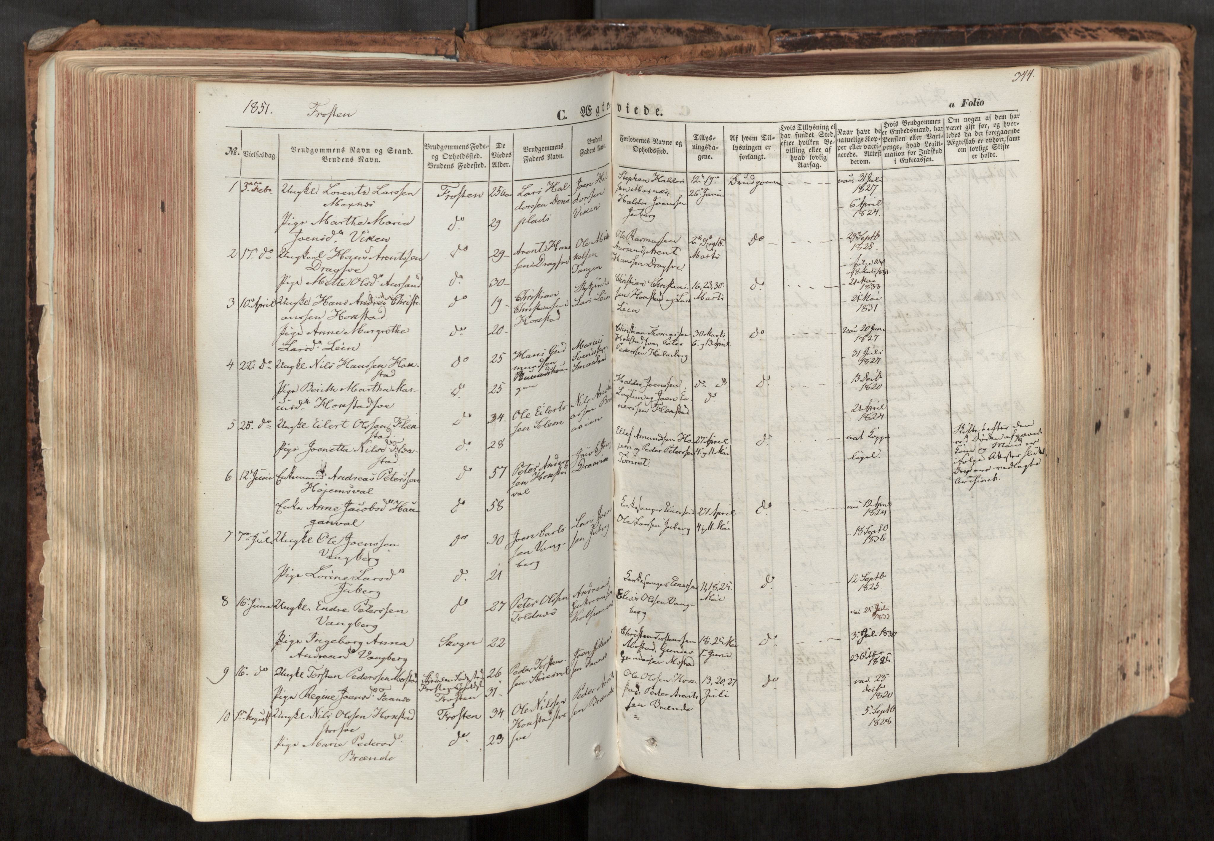 Ministerialprotokoller, klokkerbøker og fødselsregistre - Nord-Trøndelag, SAT/A-1458/713/L0116: Parish register (official) no. 713A07, 1850-1877, p. 344