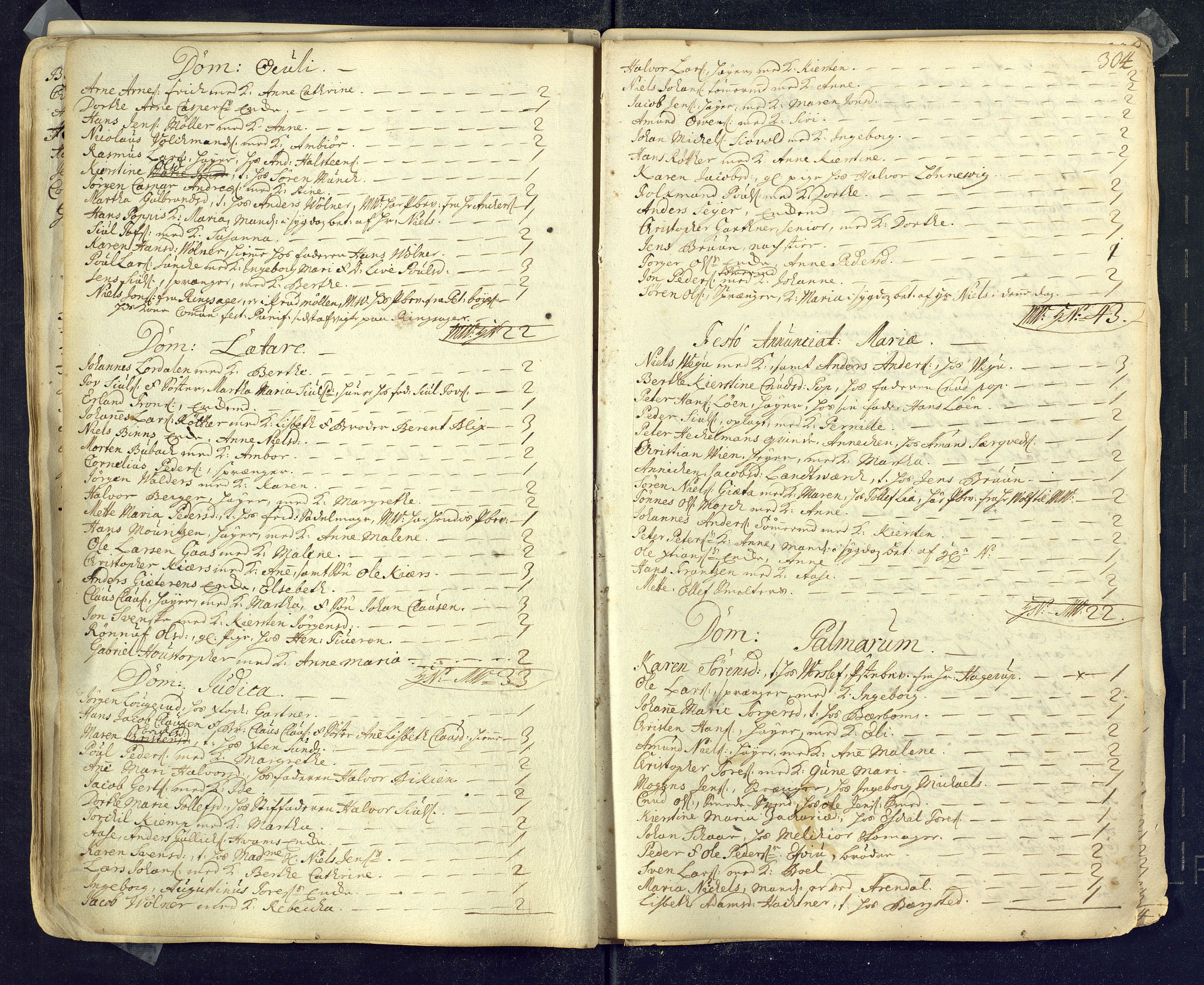 Kongsberg kirkebøker, AV/SAKO-A-22/M/Ma/L0001: Communicants register no. 1, 1731-1739, p. 304