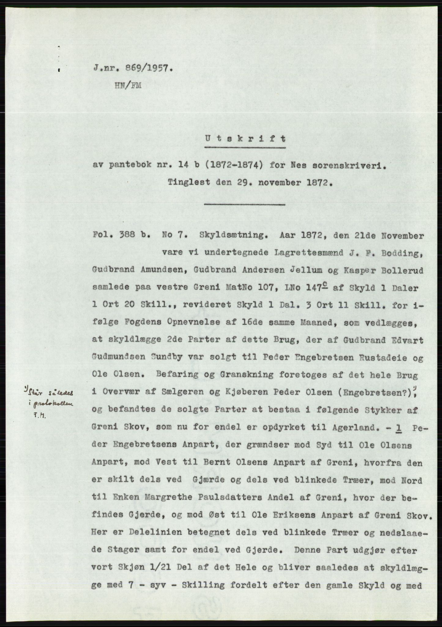 Statsarkivet i Oslo, AV/SAO-A-10621/Z/Zd/L0007: Avskrifter, j.nr 804-1436/1957, 1957, p. 27