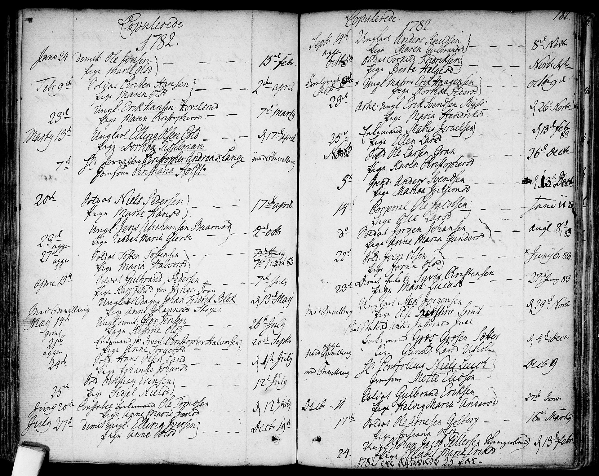 Garnisonsmenigheten Kirkebøker, SAO/A-10846/F/Fa/L0003: Parish register (official) no. 3, 1777-1809, p. 182