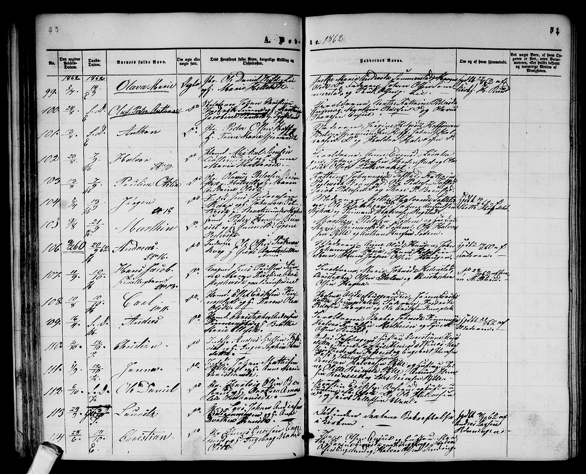 Sandsvær kirkebøker, AV/SAKO-A-244/G/Ga/L0005: Parish register (copy) no. I 5, 1857-1873, p. 51