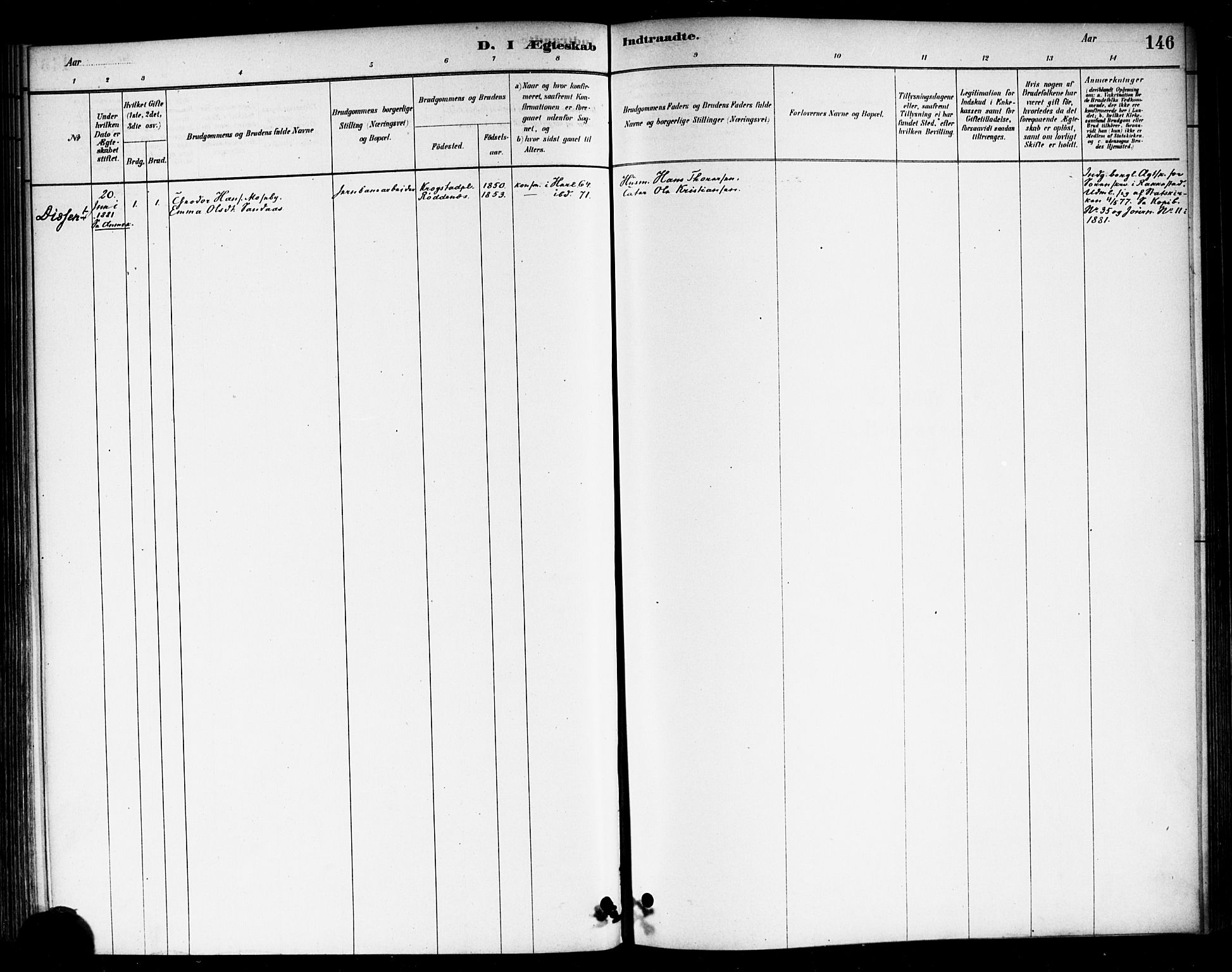 Eidsberg prestekontor Kirkebøker, SAO/A-10905/F/Fb/L0001: Parish register (official) no. II 1, 1879-1900, p. 146