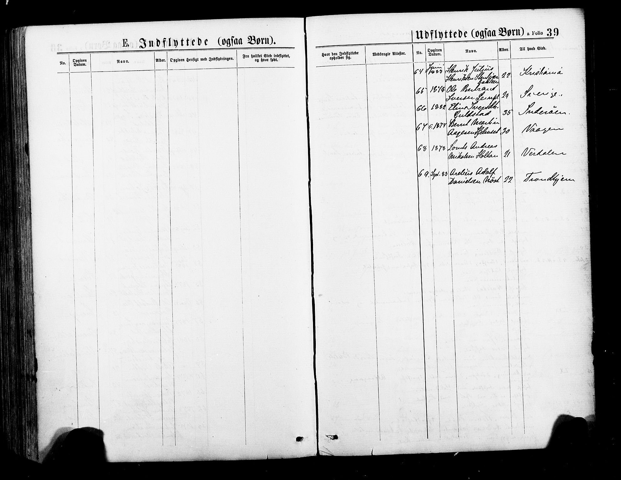 Ministerialprotokoller, klokkerbøker og fødselsregistre - Nord-Trøndelag, SAT/A-1458/735/L0348: Parish register (official) no. 735A09 /1, 1873-1883, p. 39