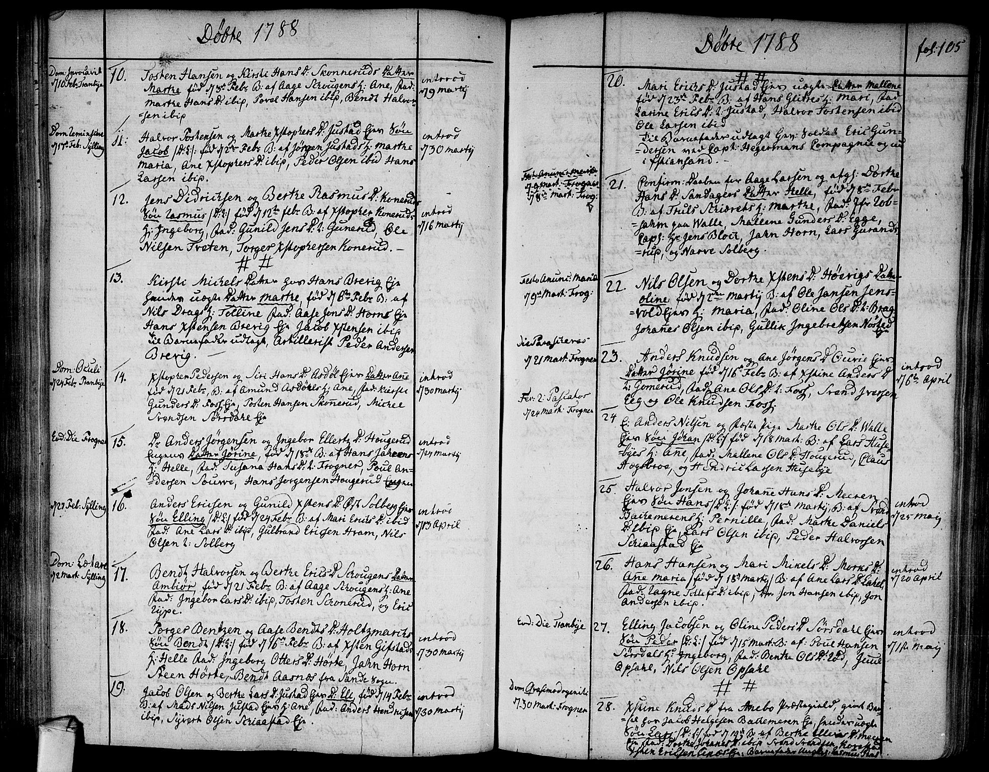 Lier kirkebøker, SAKO/A-230/F/Fa/L0006: Parish register (official) no. I 6, 1777-1794, p. 105