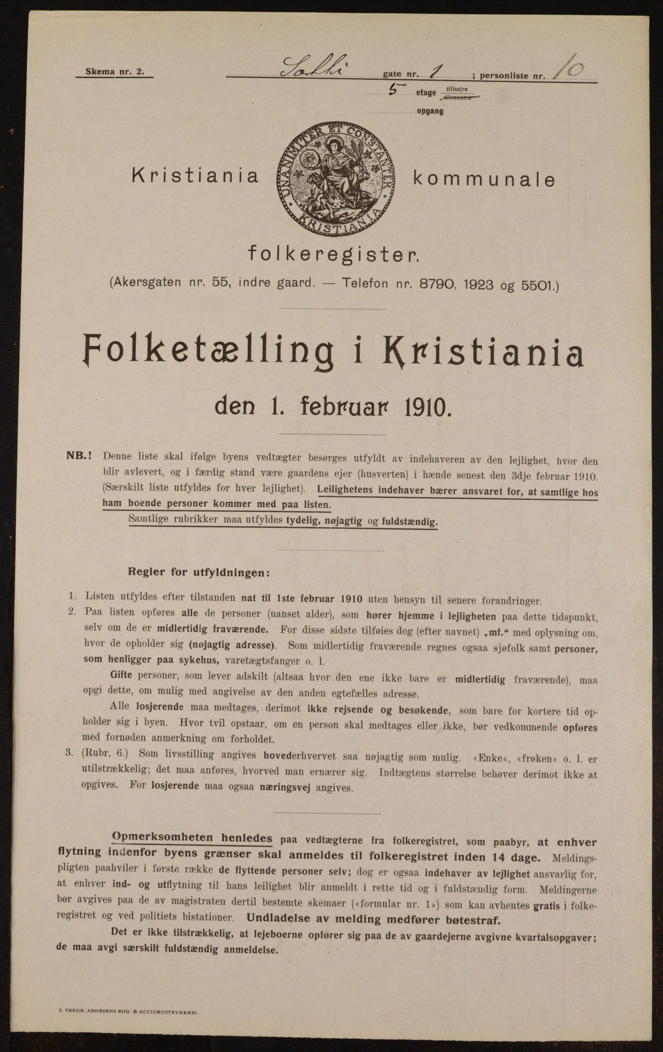 OBA, Municipal Census 1910 for Kristiania, 1910, p. 94952