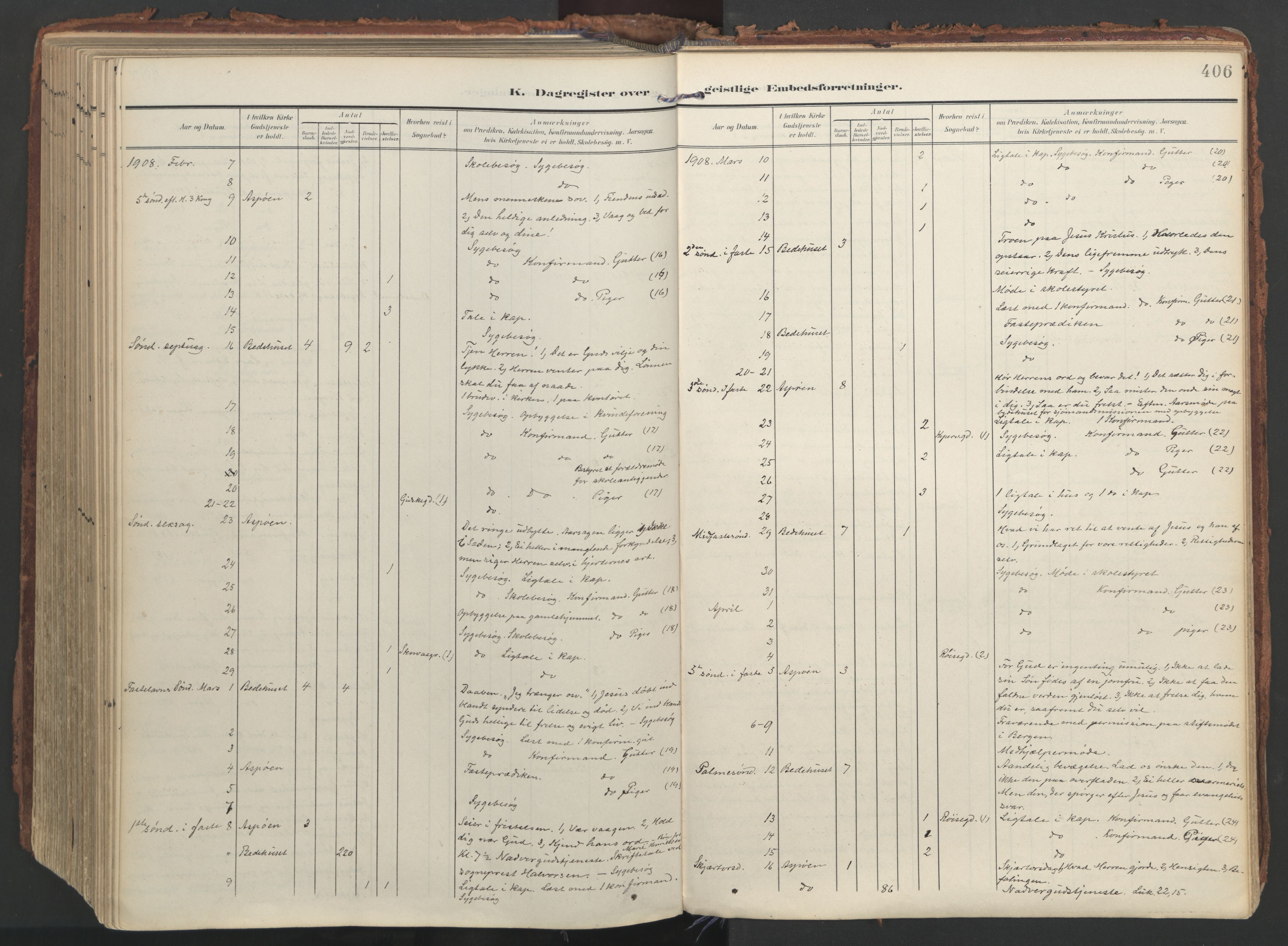 Ministerialprotokoller, klokkerbøker og fødselsregistre - Møre og Romsdal, SAT/A-1454/529/L0459: Parish register (official) no. 529A09, 1904-1917, p. 406