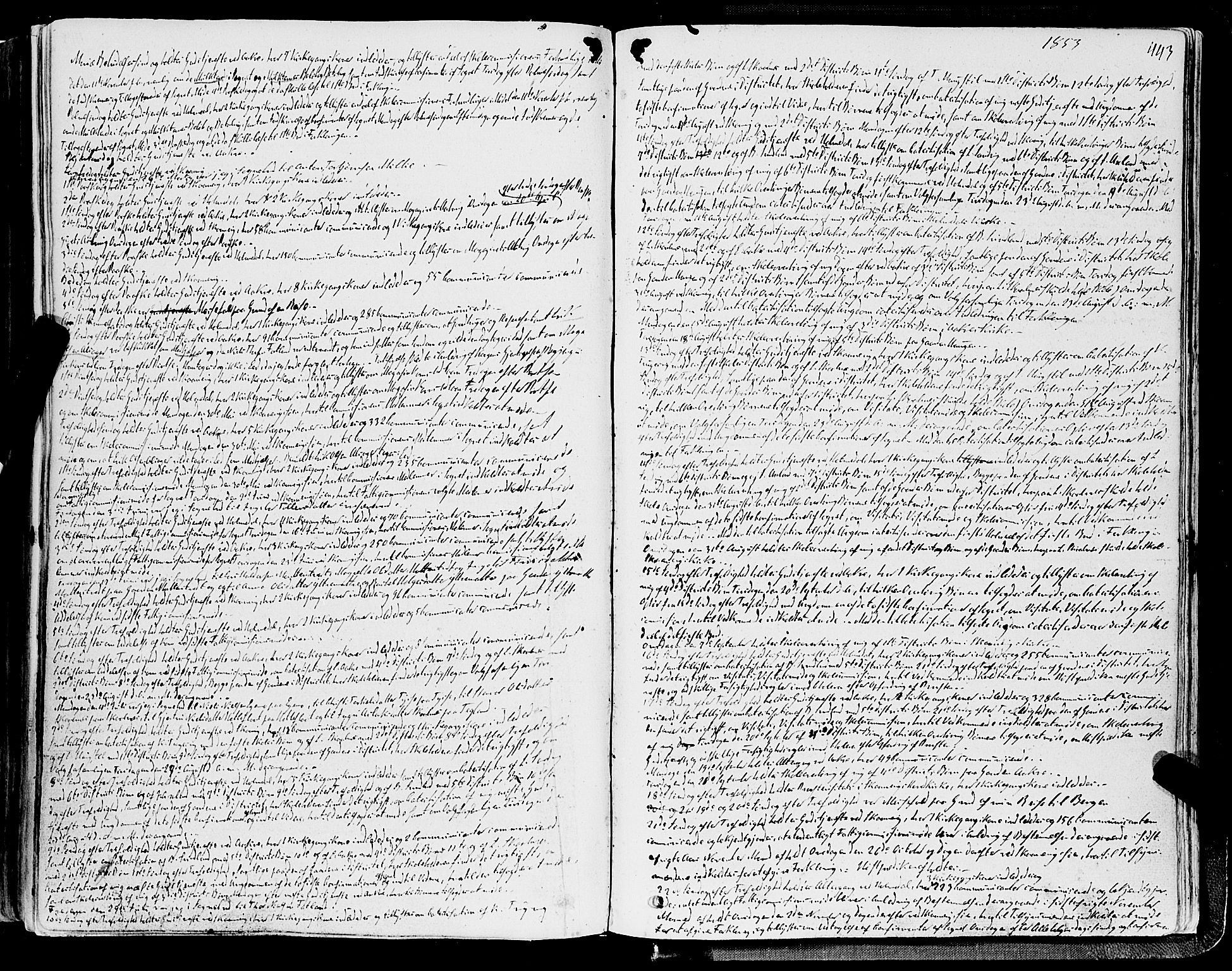 Skånevik sokneprestembete, AV/SAB-A-77801/H/Haa: Parish register (official) no. A 5II, 1848-1869, p. 443