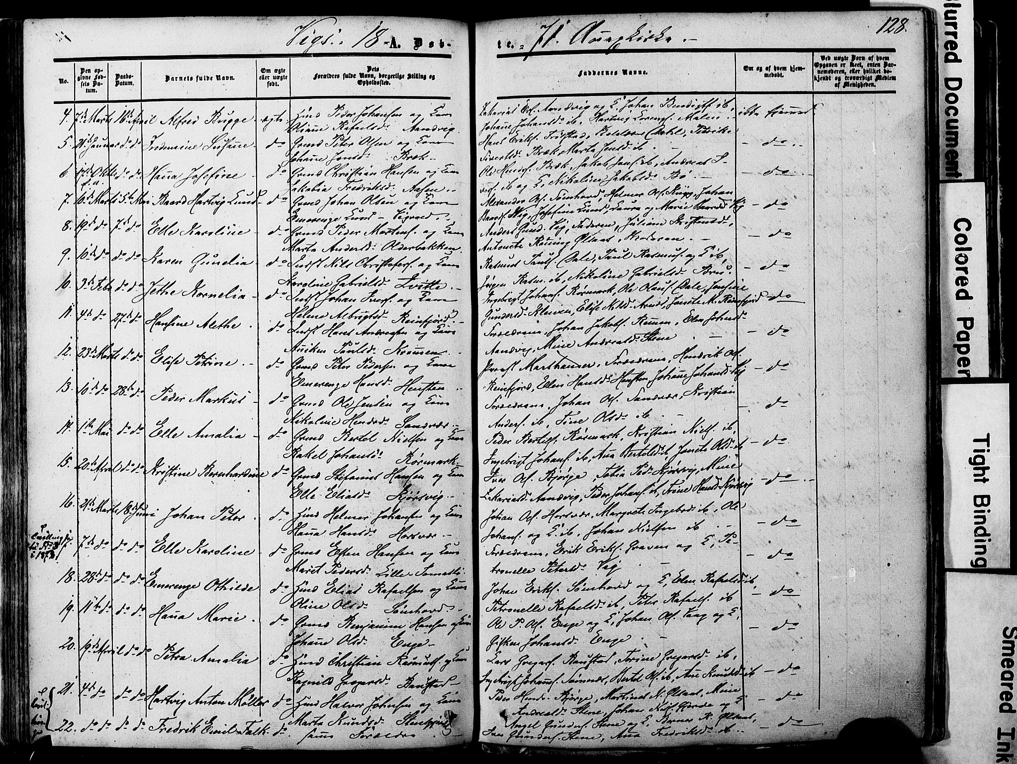 Ministerialprotokoller, klokkerbøker og fødselsregistre - Nordland, AV/SAT-A-1459/812/L0176: Parish register (official) no. 812A05, 1834-1874, p. 128