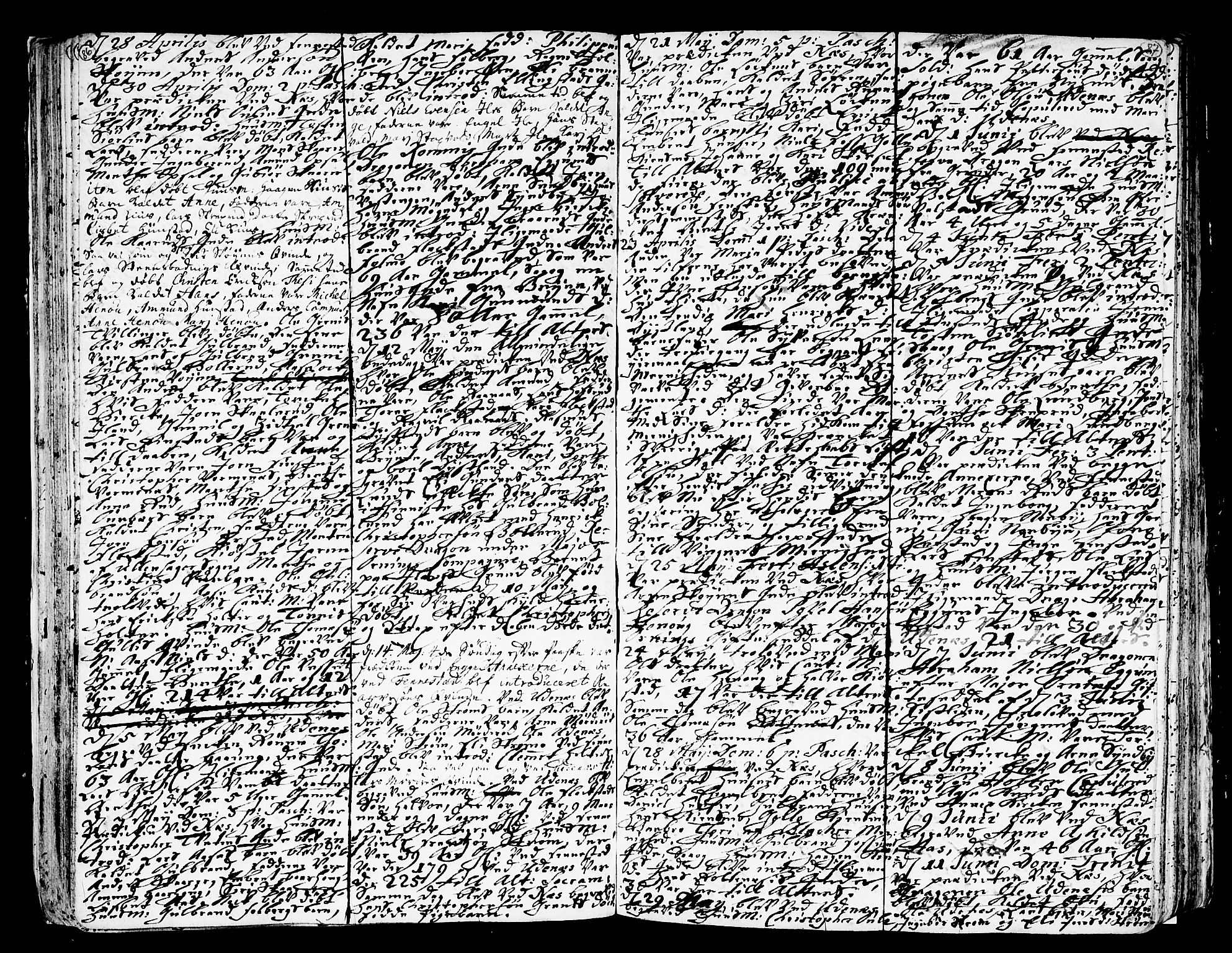 Nes prestekontor Kirkebøker, AV/SAO-A-10410/F/Fa/L0002: Parish register (official) no. I 2, 1717-1734, p. 86-87