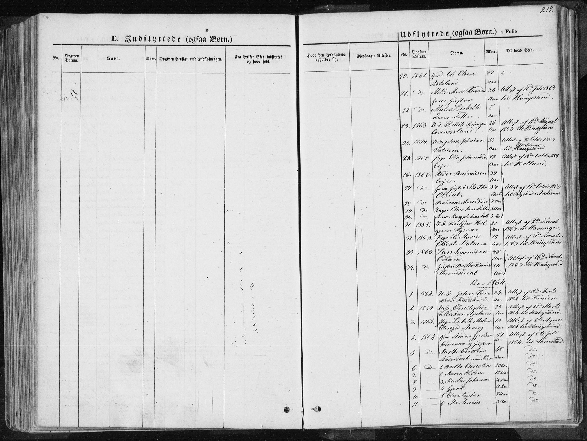 Tysvær sokneprestkontor, SAST/A -101864/H/Ha/Haa/L0003: Parish register (official) no. A 3, 1856-1865, p. 217