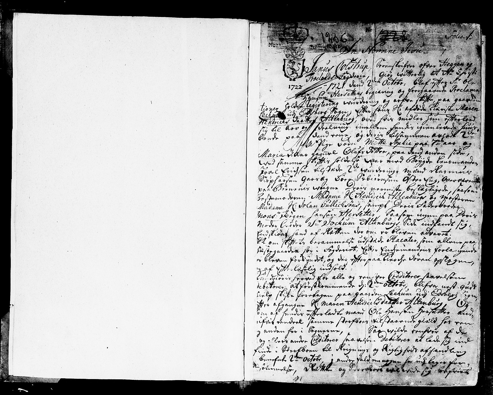 Heggen og Frøland sorenskriveri I, SAO/A-11556/H/Hb/L0007b: Skifteprotokoll, 1721-1733, p. 0b-1a