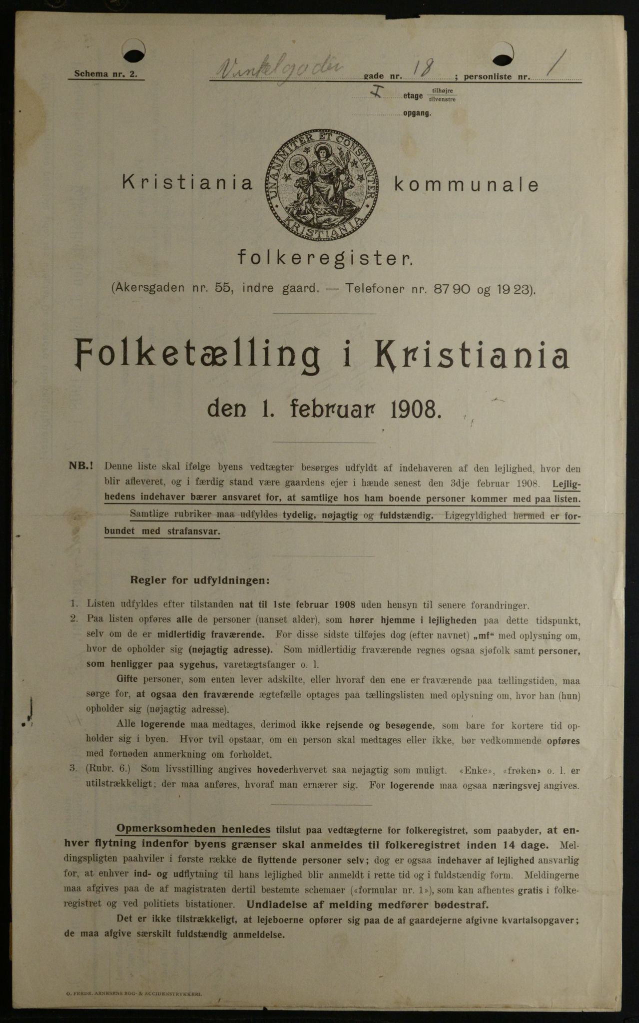 OBA, Municipal Census 1908 for Kristiania, 1908, p. 111420