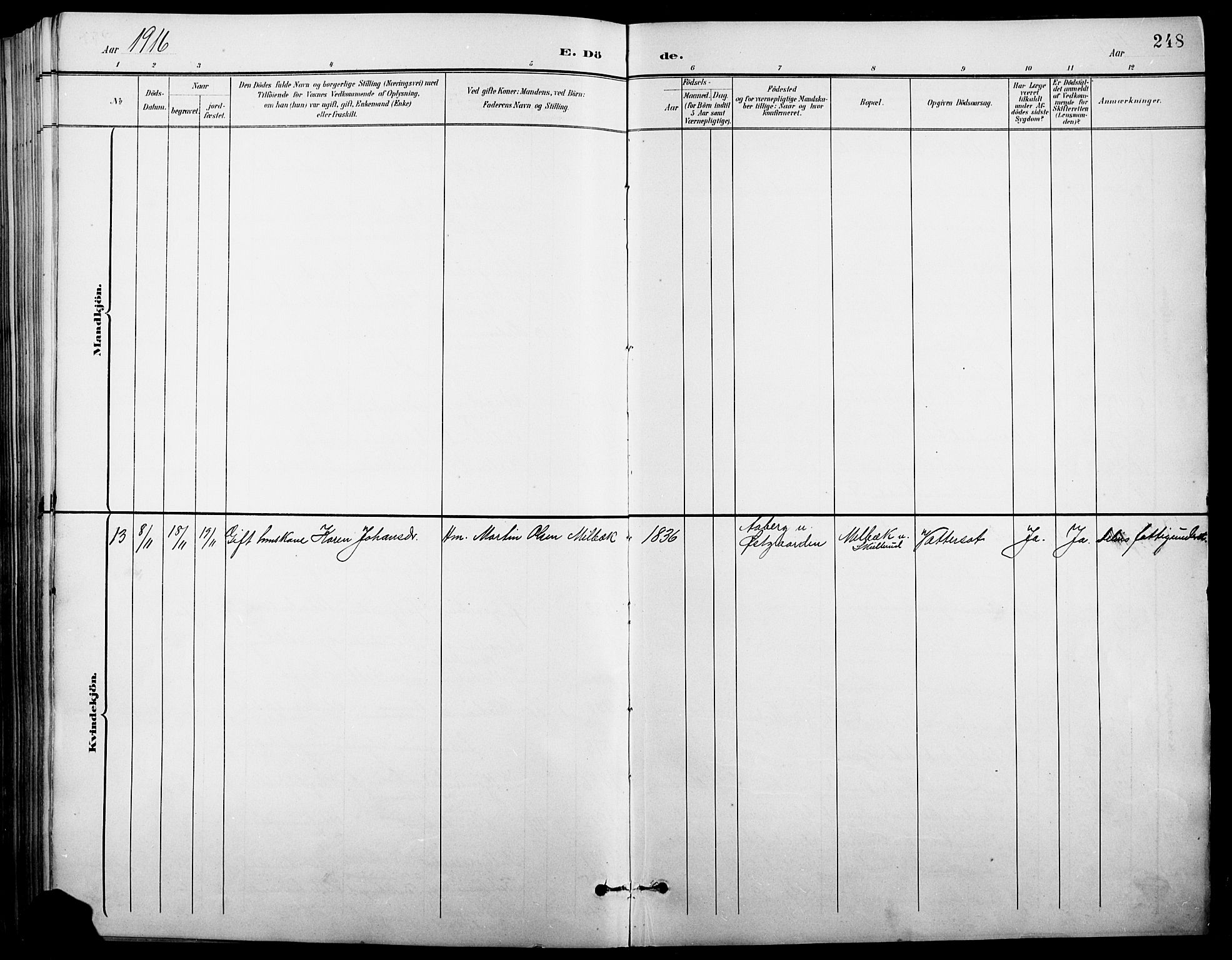 Vinger prestekontor, AV/SAH-PREST-024/H/Ha/Hab/L0004: Parish register (copy) no. 4, 1895-1920, p. 248