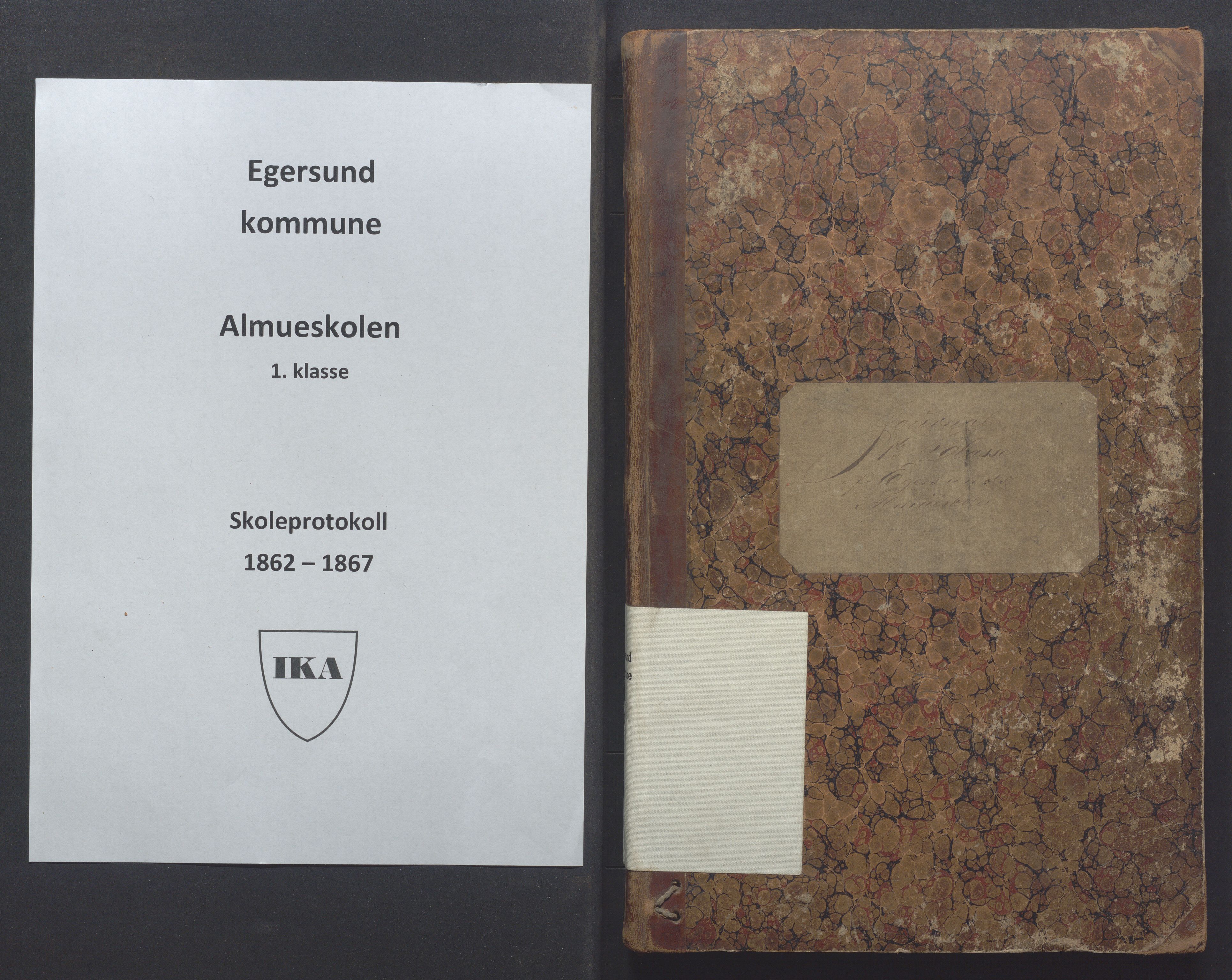 Egersund kommune (Ladested) - Egersund almueskole/folkeskole, IKAR/K-100521/H/L0010: Skoleprotokoll - Almueskolen, 1. klasse, 1862-1867