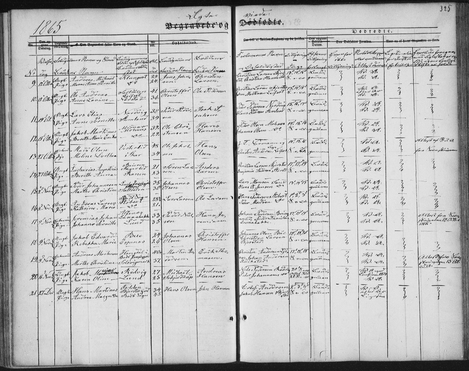 Ministerialprotokoller, klokkerbøker og fødselsregistre - Nordland, AV/SAT-A-1459/852/L0738: Parish register (official) no. 852A08, 1849-1865, p. 325