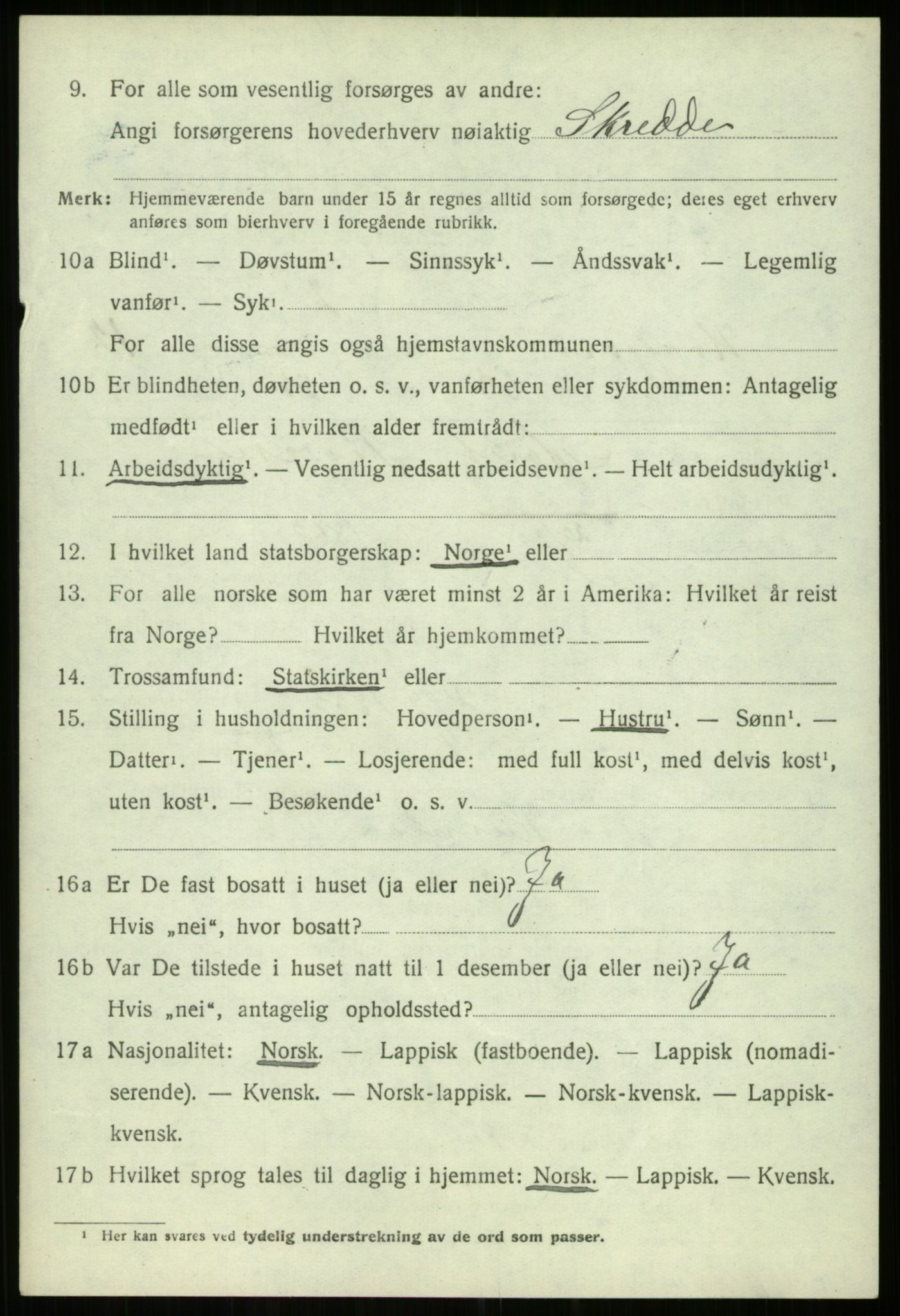 SATØ, 1920 census for Kvæfjord, 1920, p. 6310