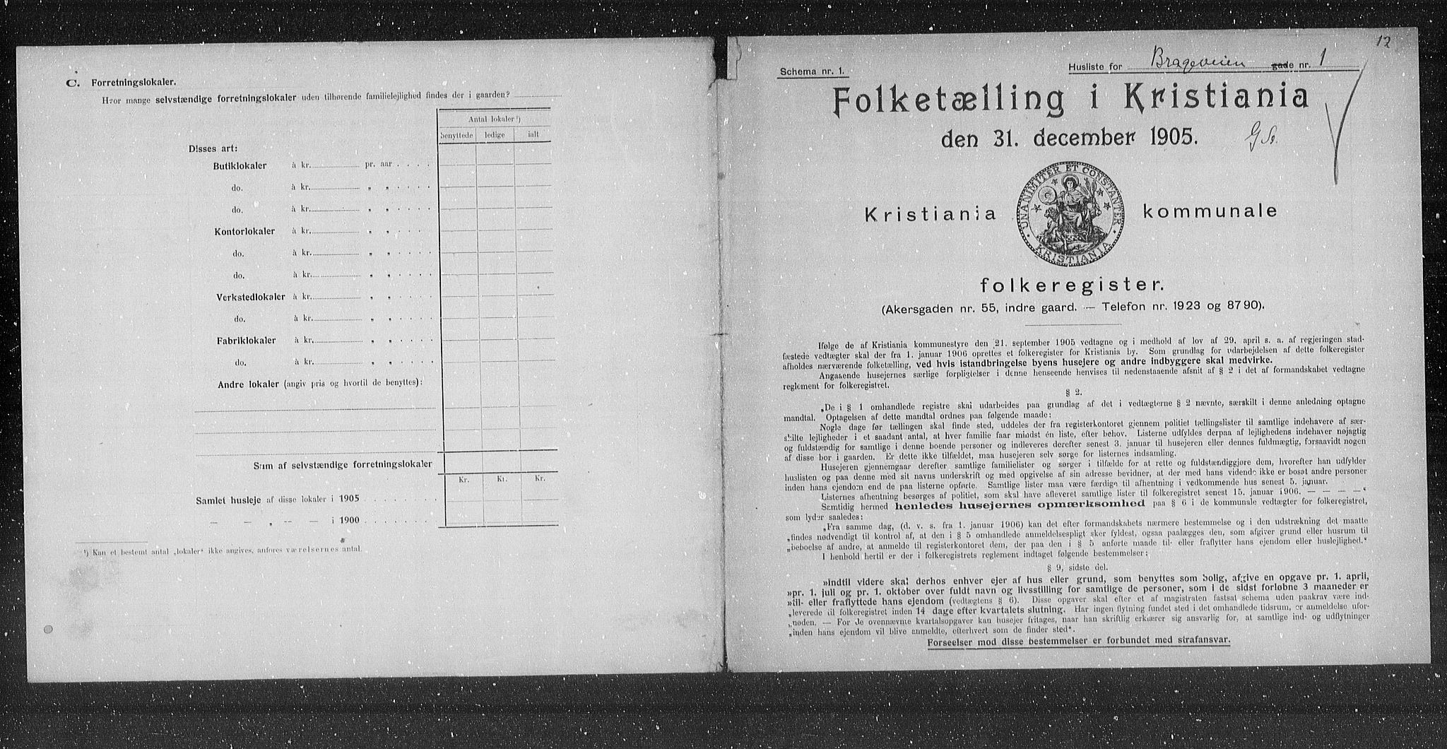 OBA, Municipal Census 1905 for Kristiania, 1905, p. 4092