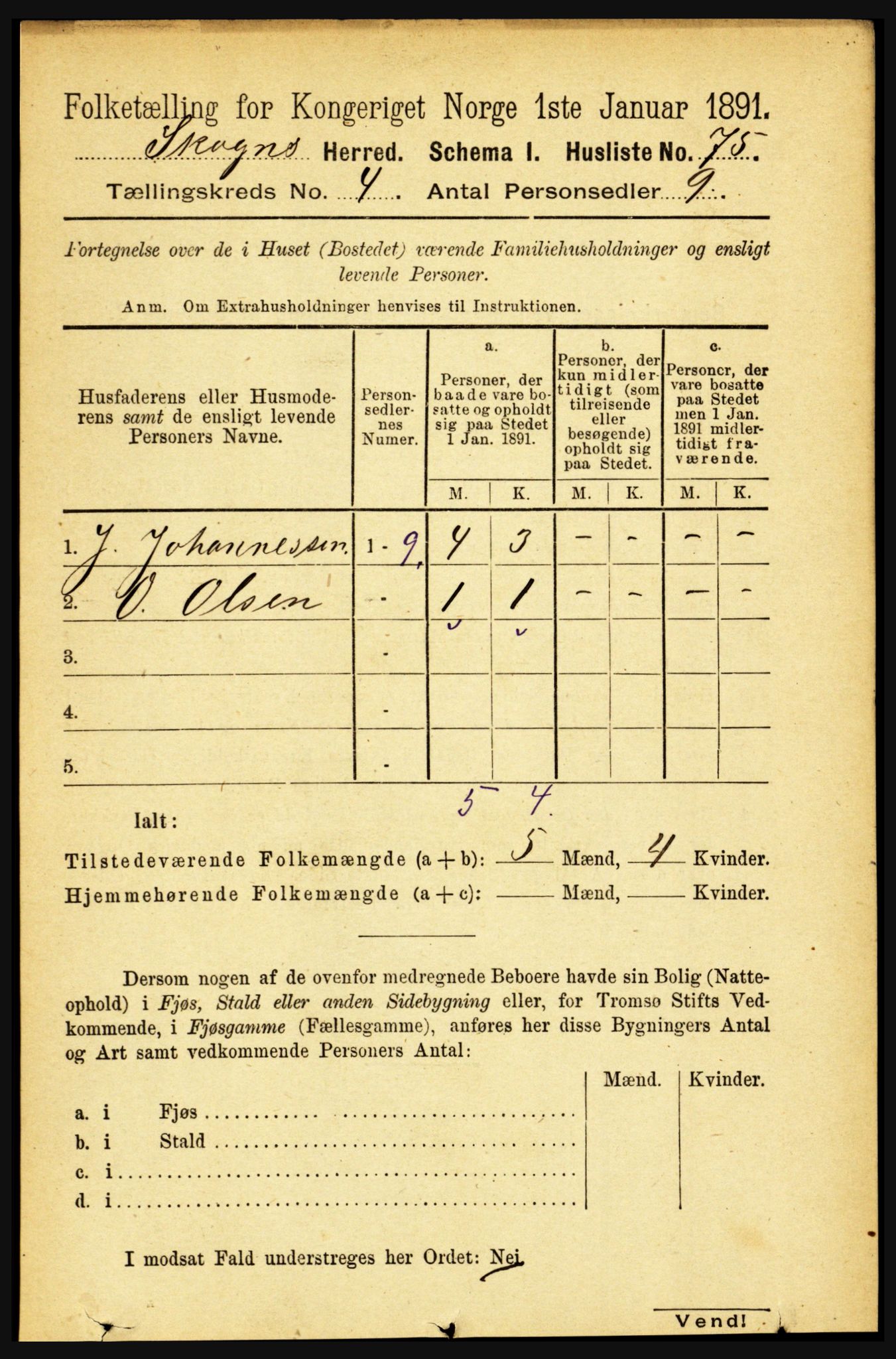 RA, 1891 census for 1719 Skogn, 1891, p. 2342