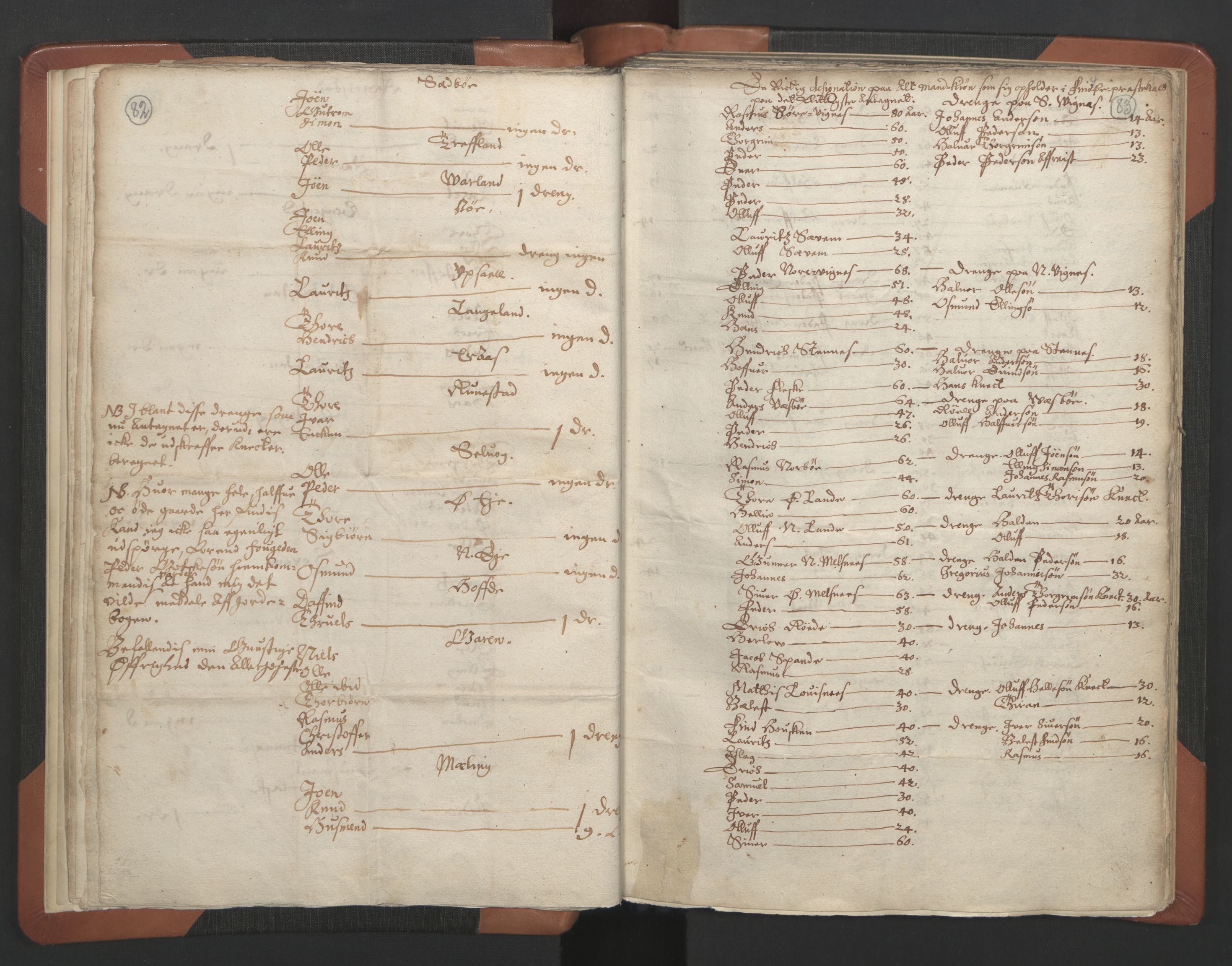 RA, Vicar's Census 1664-1666, no. 18: Stavanger deanery and Karmsund deanery, 1664-1666, p. 82-83