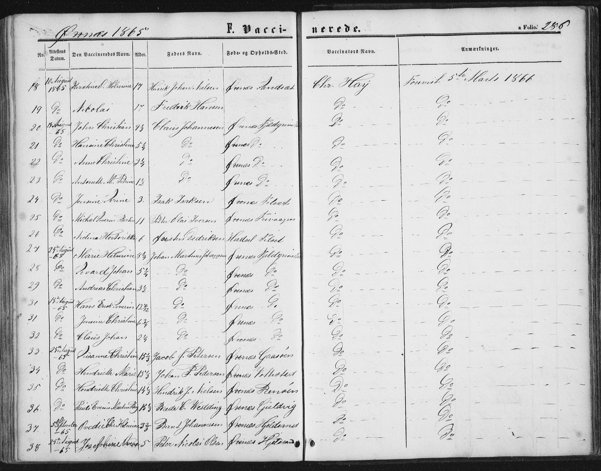 Ministerialprotokoller, klokkerbøker og fødselsregistre - Nordland, AV/SAT-A-1459/893/L1333: Parish register (official) no. 893A06, 1858-1866, p. 286