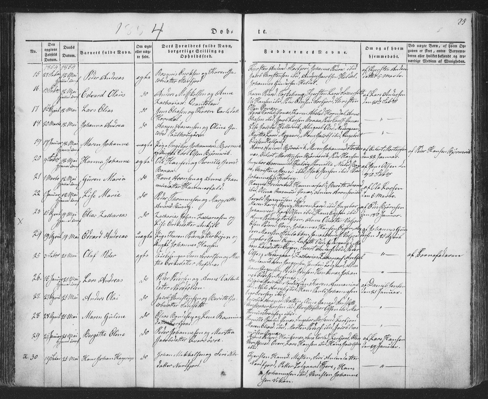 Ministerialprotokoller, klokkerbøker og fødselsregistre - Nordland, SAT/A-1459/853/L0769: Parish register (official) no. 853A08, 1836-1856, p. 85