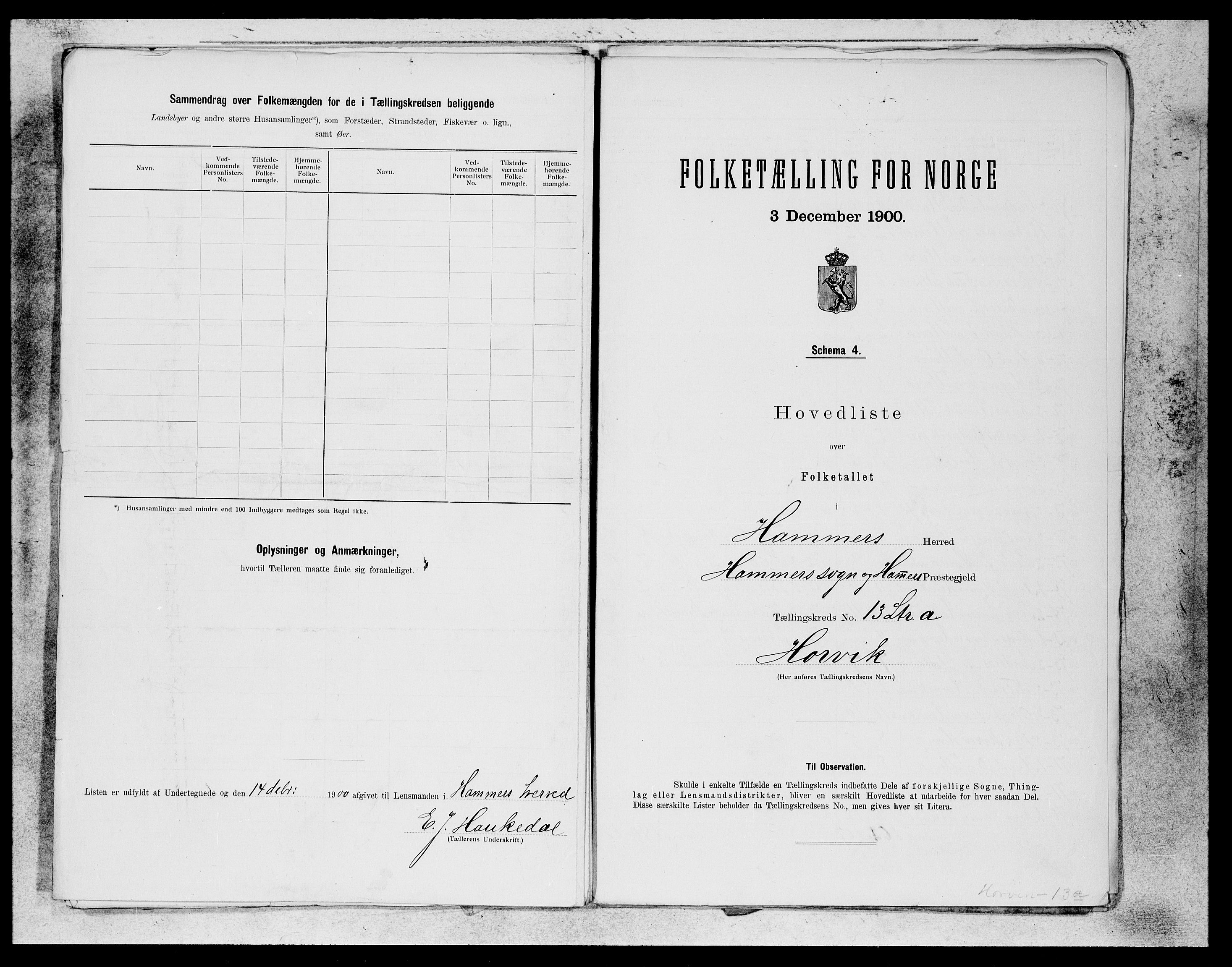 SAB, 1900 census for Hamre, 1900, p. 27