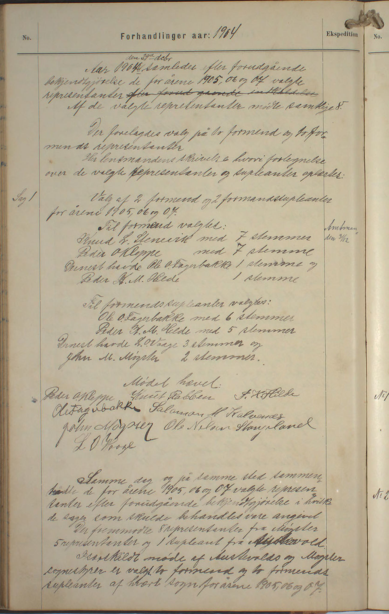 Austevoll kommune. Formannskapet, IKAH/1244-021/A/Aa/L0002a: Møtebok for heradstyret, 1901-1910, p. 257